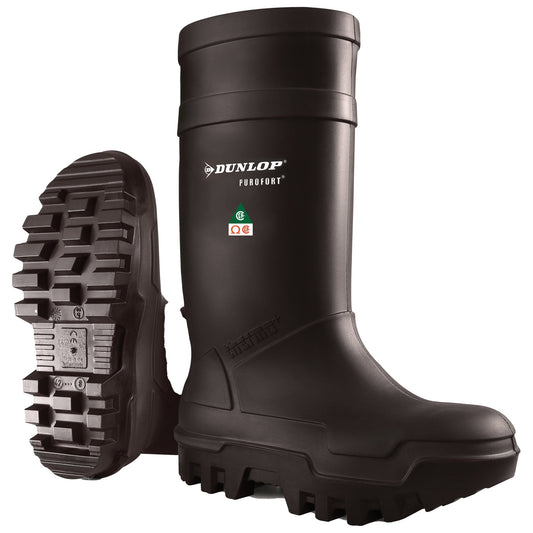 Black Work Boots - Dunlop - Slip Resistant Safety