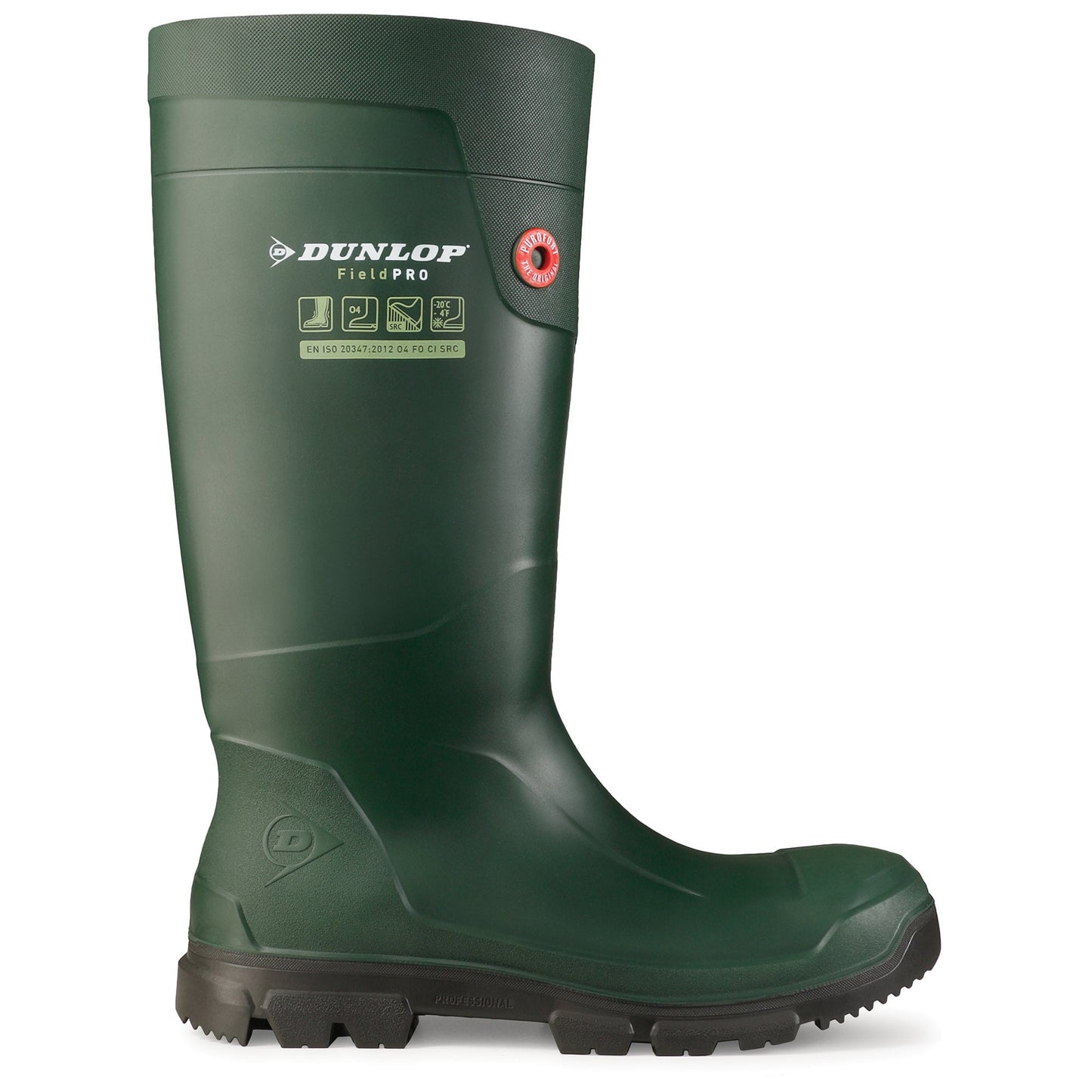 Green Work Boots - Dunlop - Waterproof and Slip Resistant
