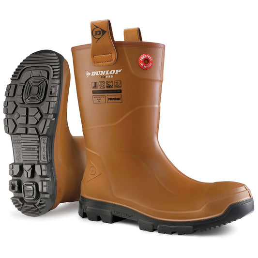 Brown Work Boots - Dunlop - Lightweight Safety Footwear