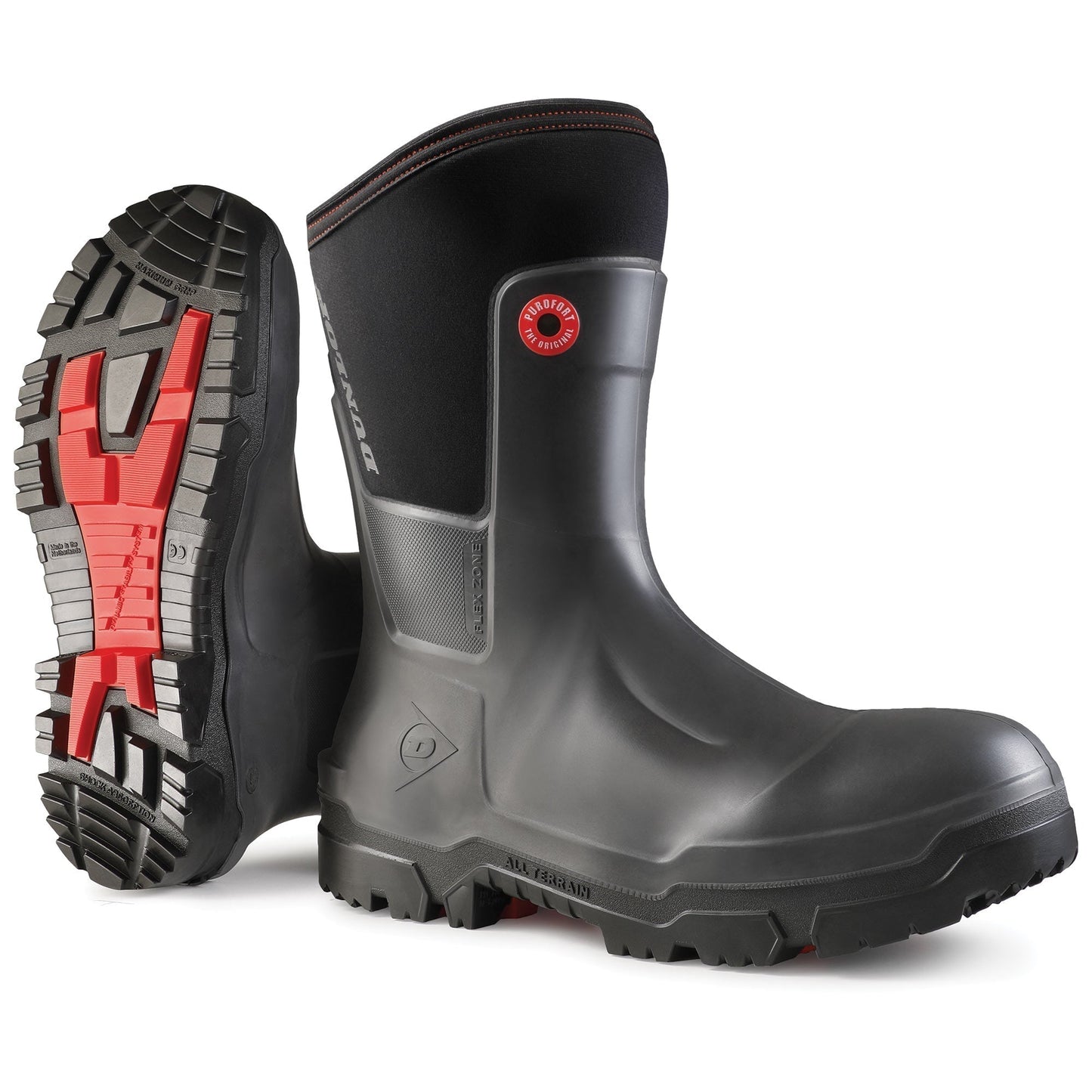 Black Work Boots - Dunlop - Waterproof and Durable