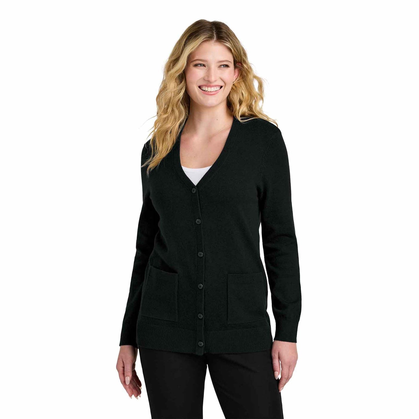 Charcoal Heather Cardigans - Port Authority - Comfortable Care