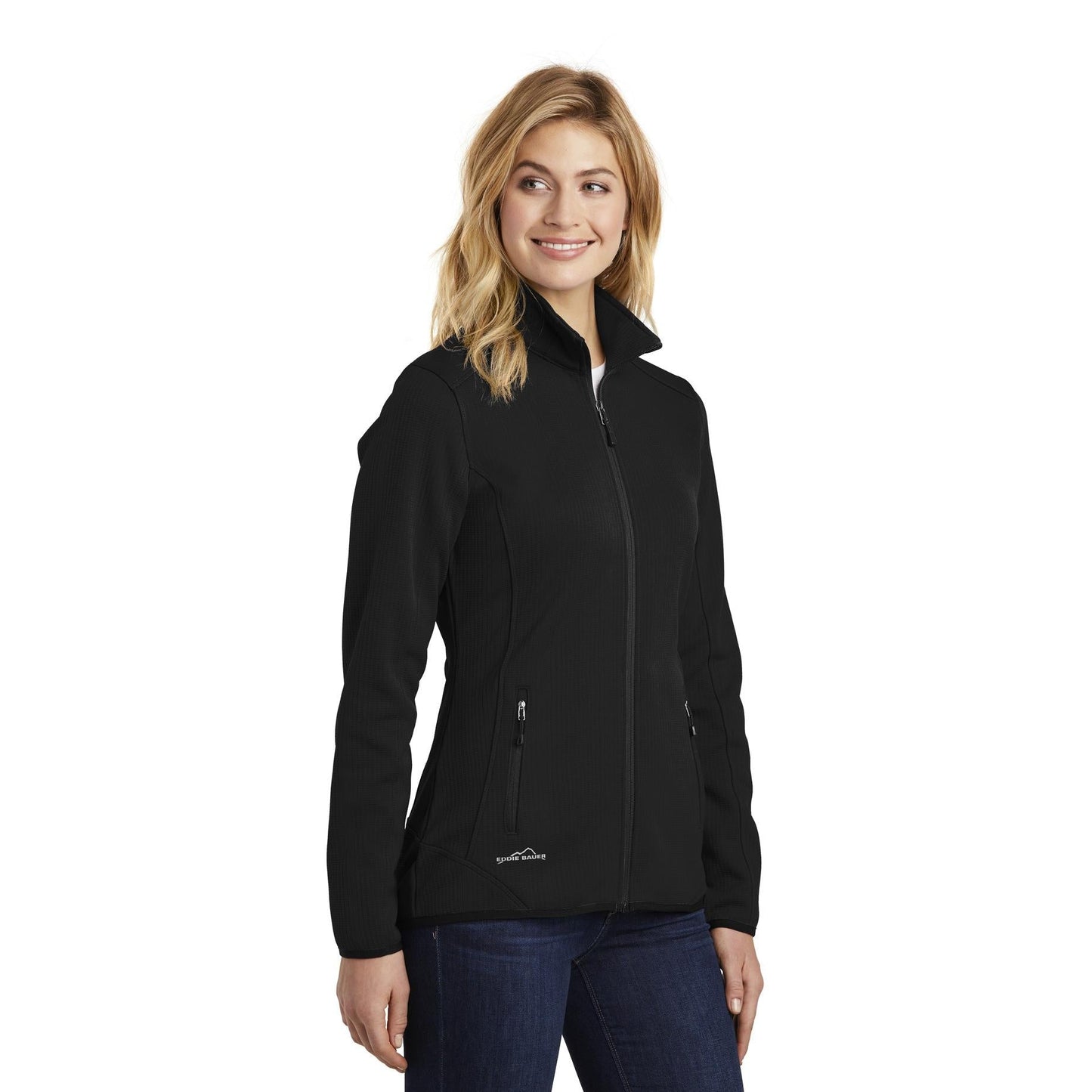 Black Fleece Jacket - Eddie Bauer - Full-Zip Design