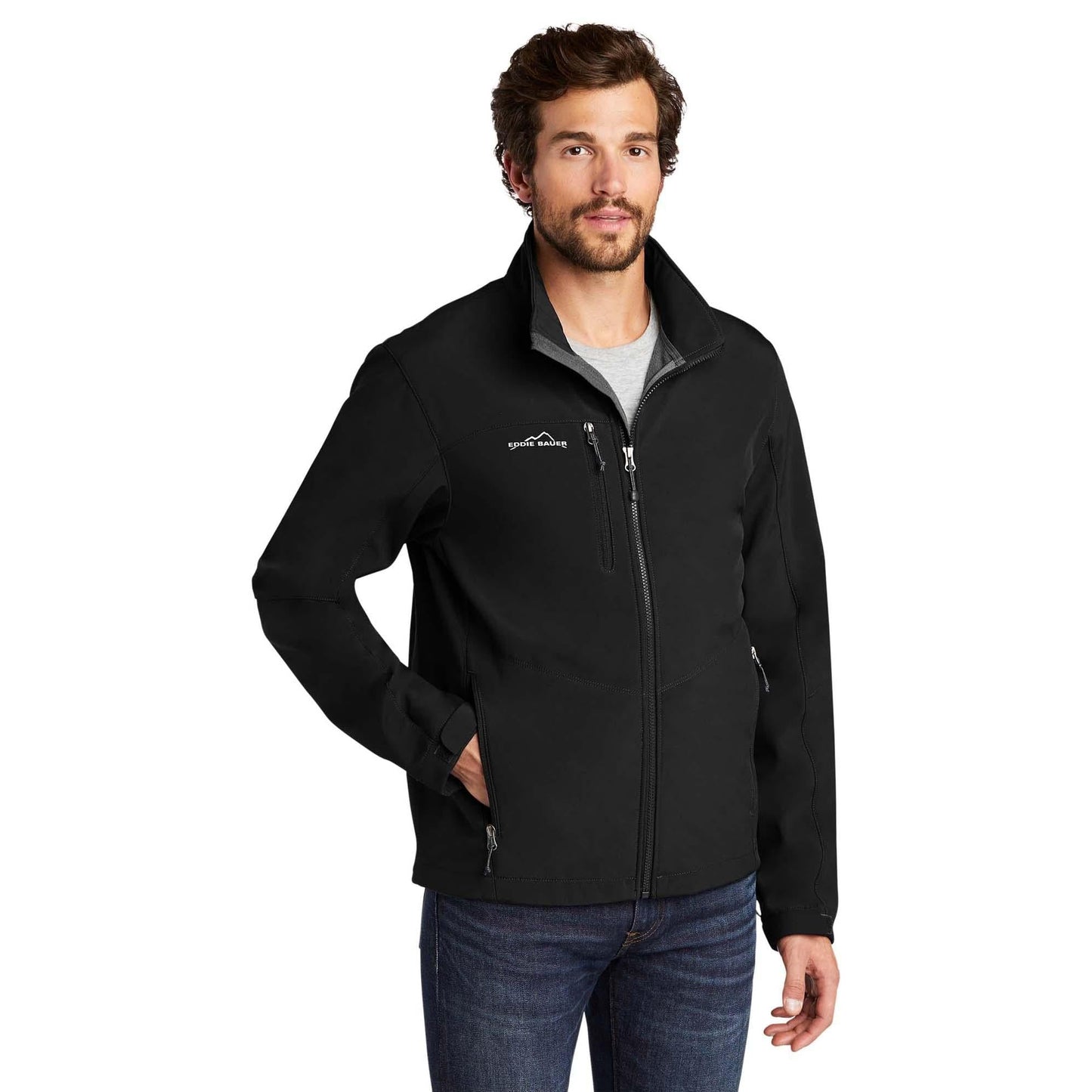 Black Soft Shell Jacket - Eddie Bauer - Weather Resistant