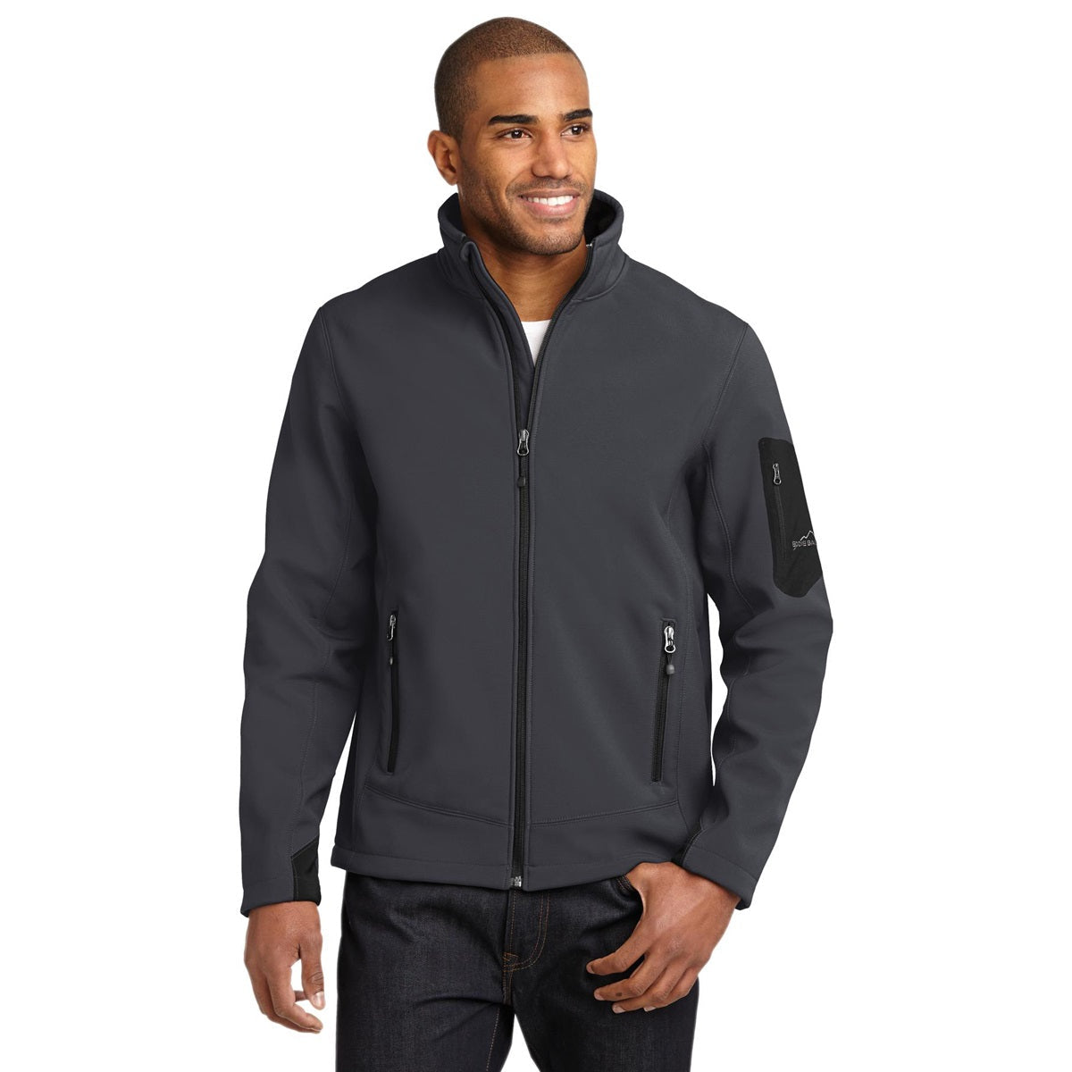 Black Soft Shell Jacket - Eddie Bauer - Ripstop Fabric