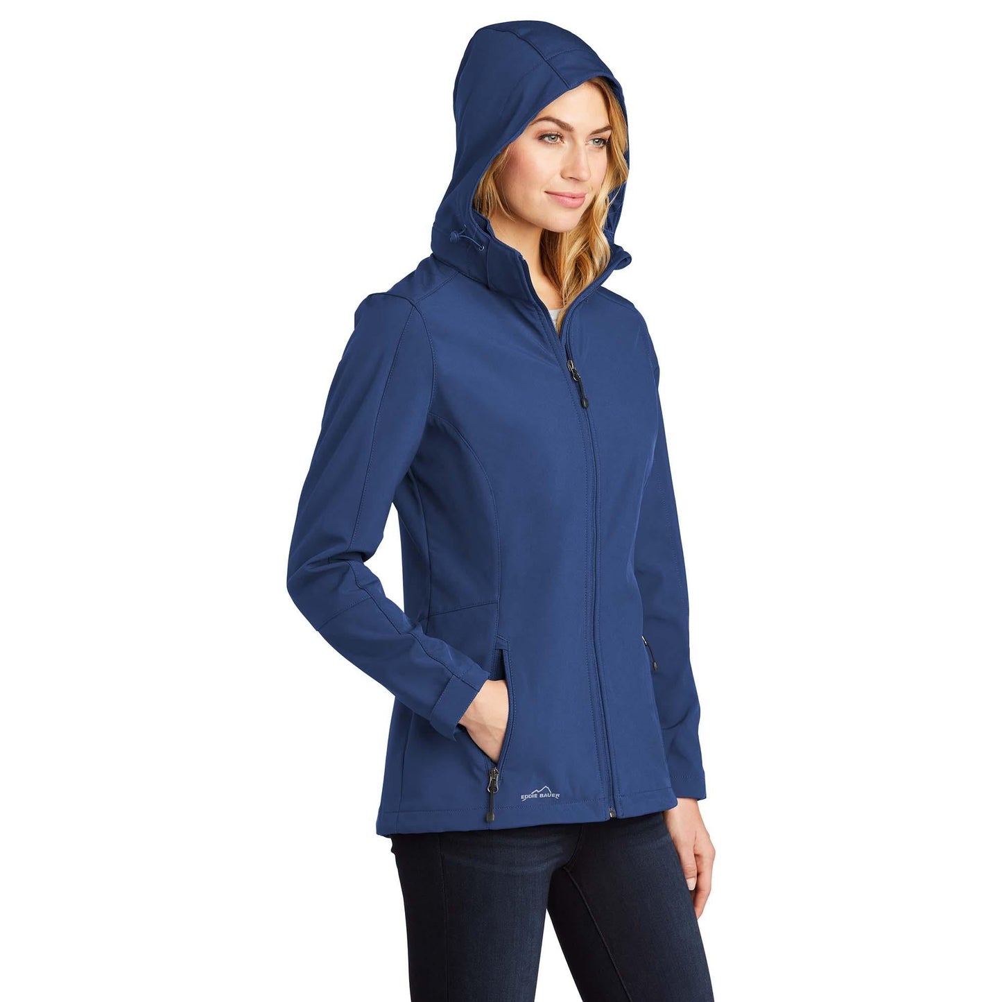 Black Hooded Jacket - Eddie Bauer - Soft Shell Design
