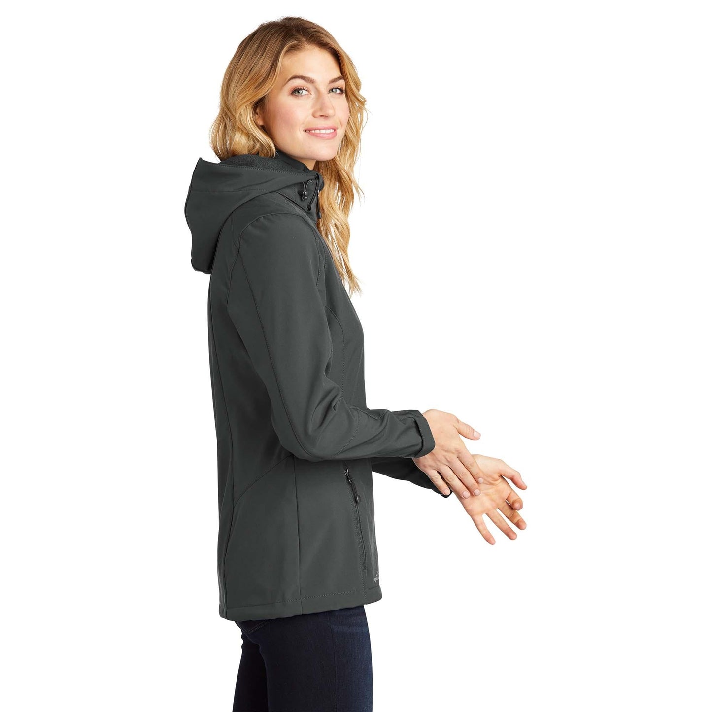 Black Hooded Jacket - Eddie Bauer - Soft Shell Design