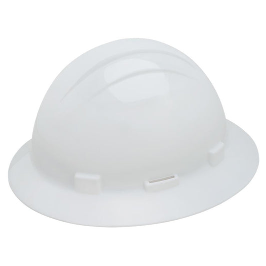 White Hard Hats - ERB - Slotted Full Brim Design