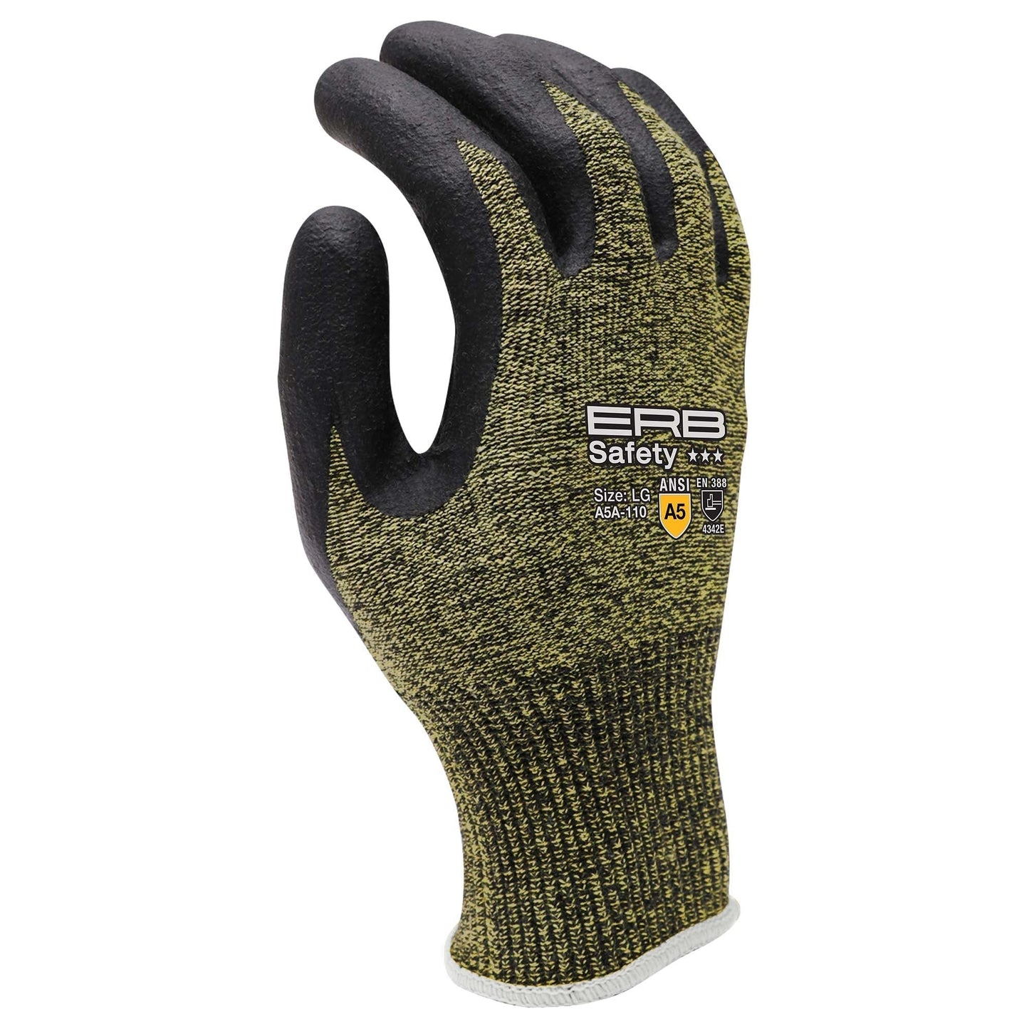 Yellow/Lime String Knit Gloves - ERB - Durable Grip