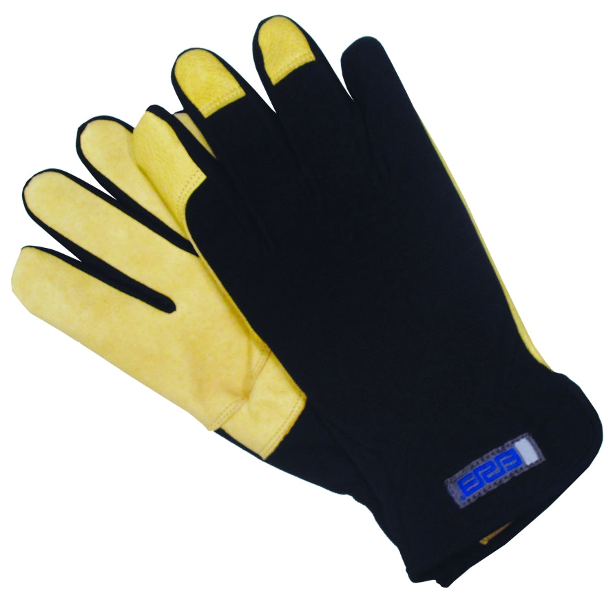 Black/Tan Leather Gloves - ERB by Delta Plus - Durable Design