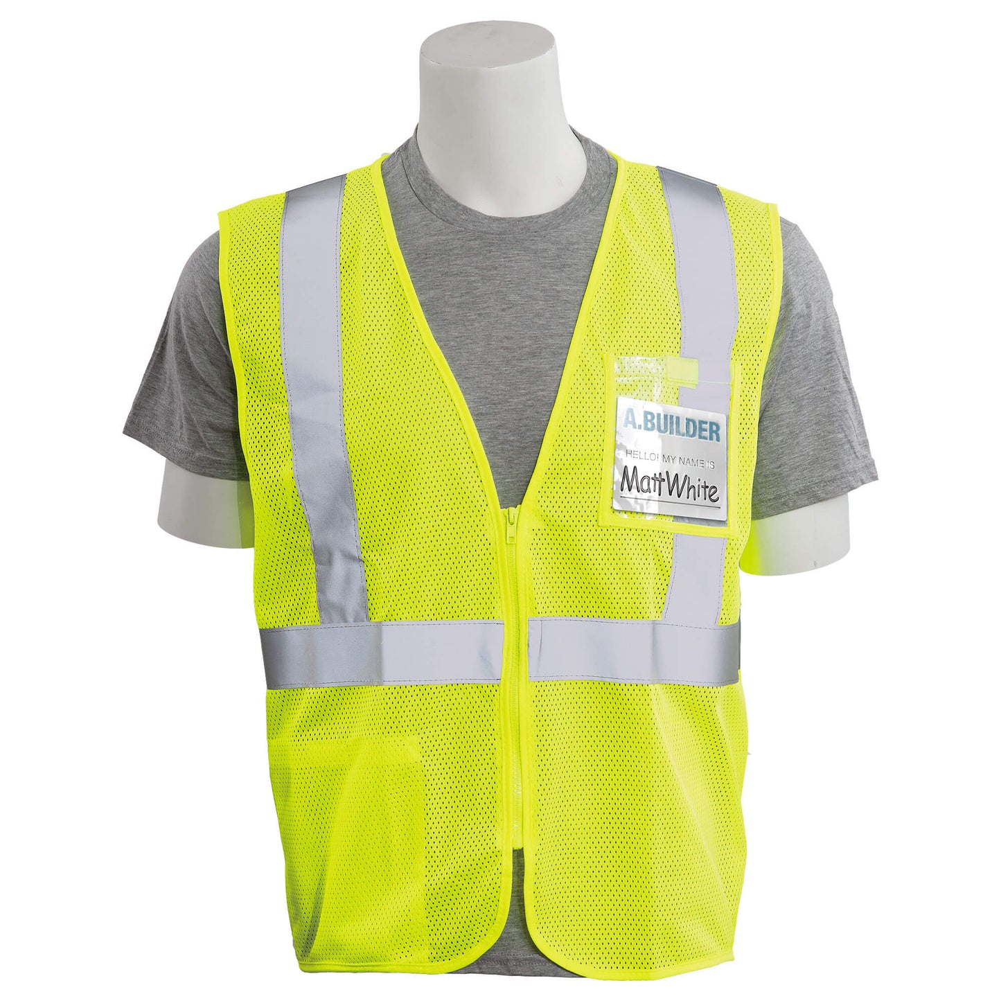 Yellow/Lime Safety Vest - ERB - Mesh with ID Pocket