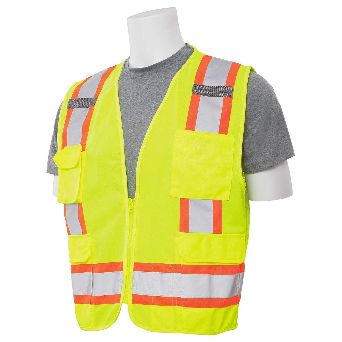 Yellow/Lime Safety Vests - ERB - Reflective Mesh Design
