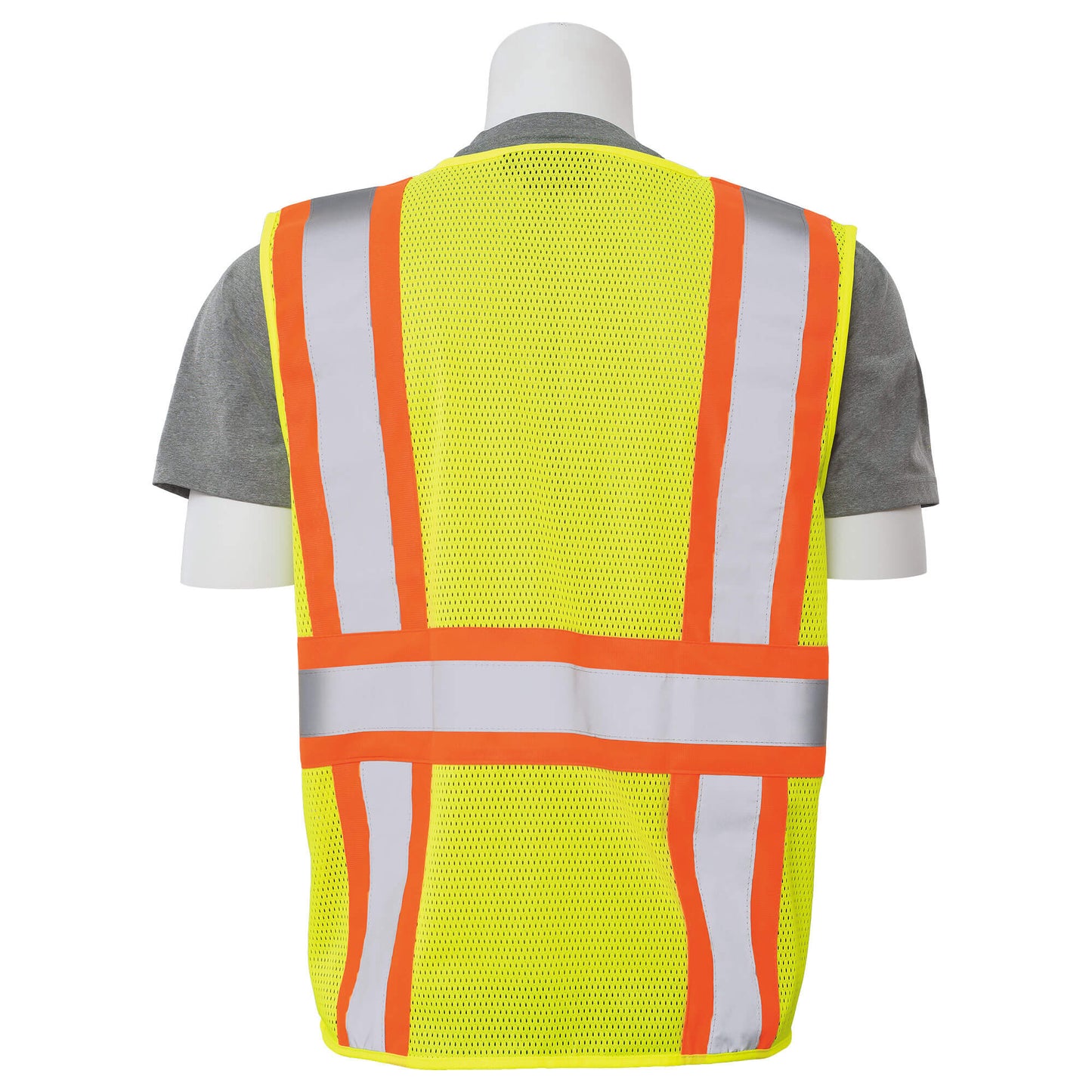 Yellow/Lime Safety Vests - ERB - Two-Tone Mesh Design