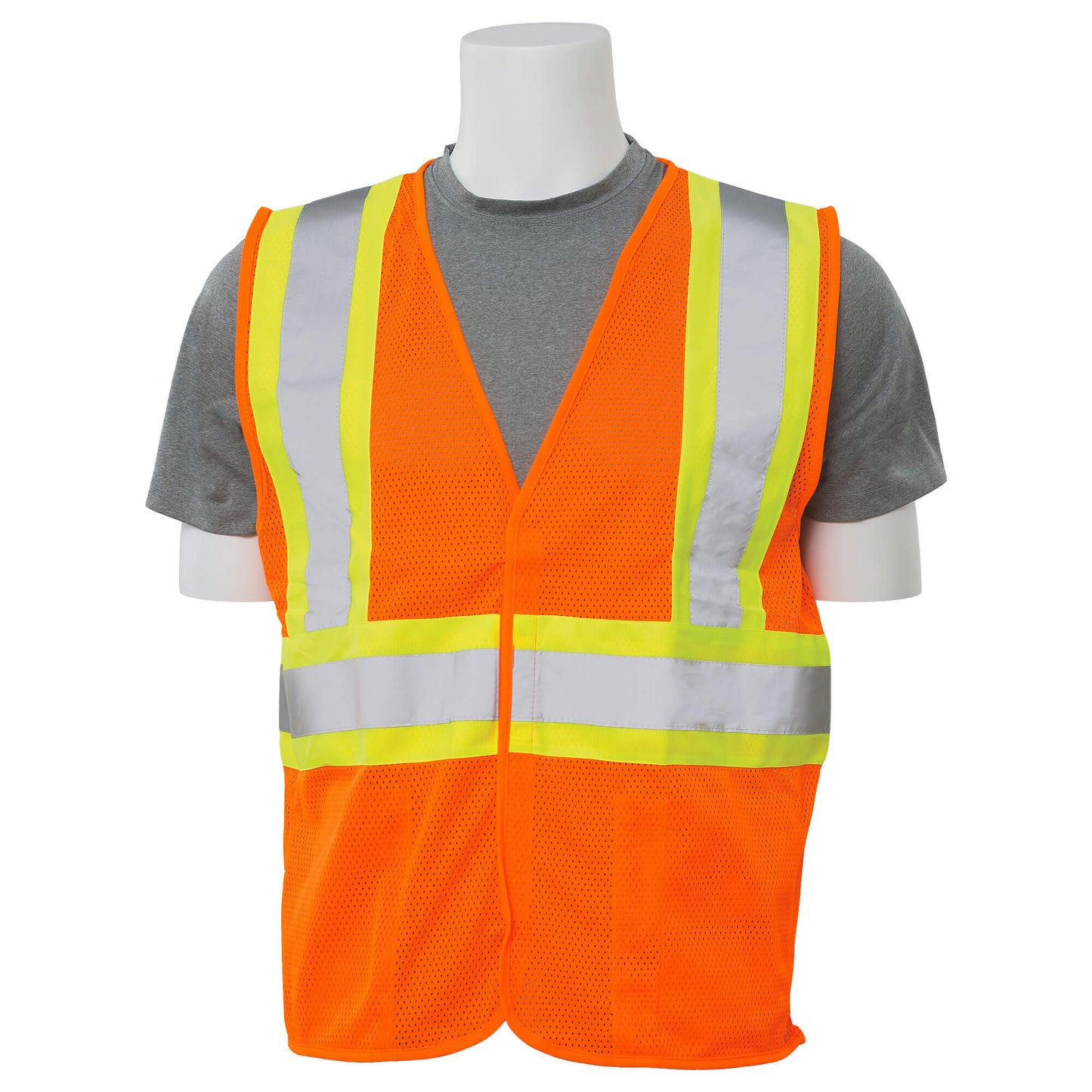 Yellow/Lime Safety Vests - ERB - Two-Tone Mesh Design