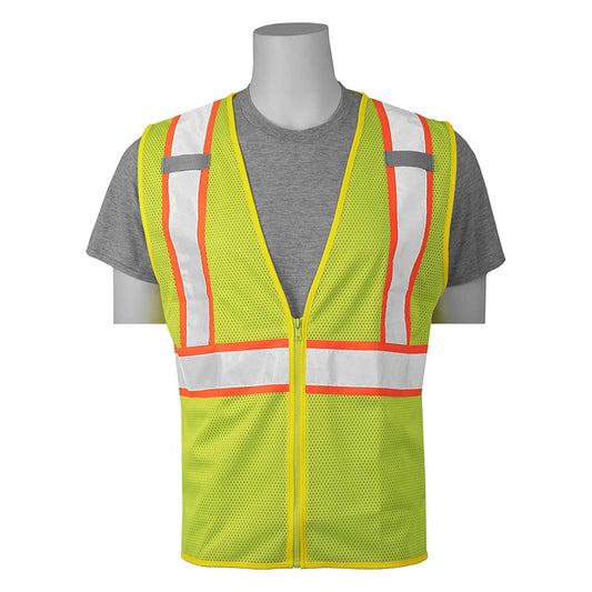 Hi-Viz Lime Safety Vest - ERB - Two-Tone Design