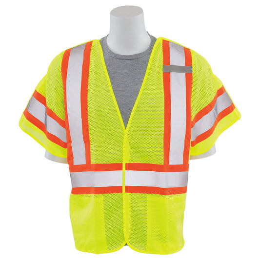 Yellow/Lime Safety Vests - ERB - Breakaway Mesh Design