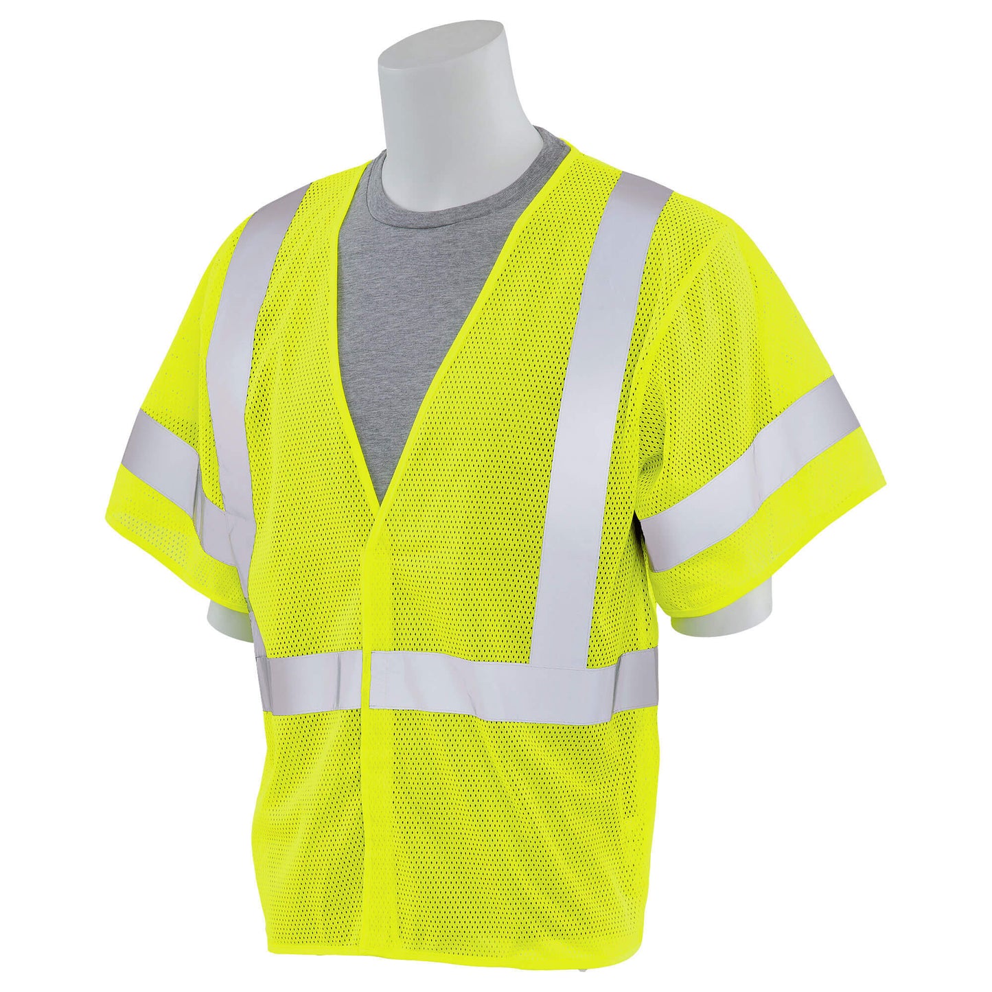 Yellow/Lime Safety Vest - ERB - Reflective Mesh Design