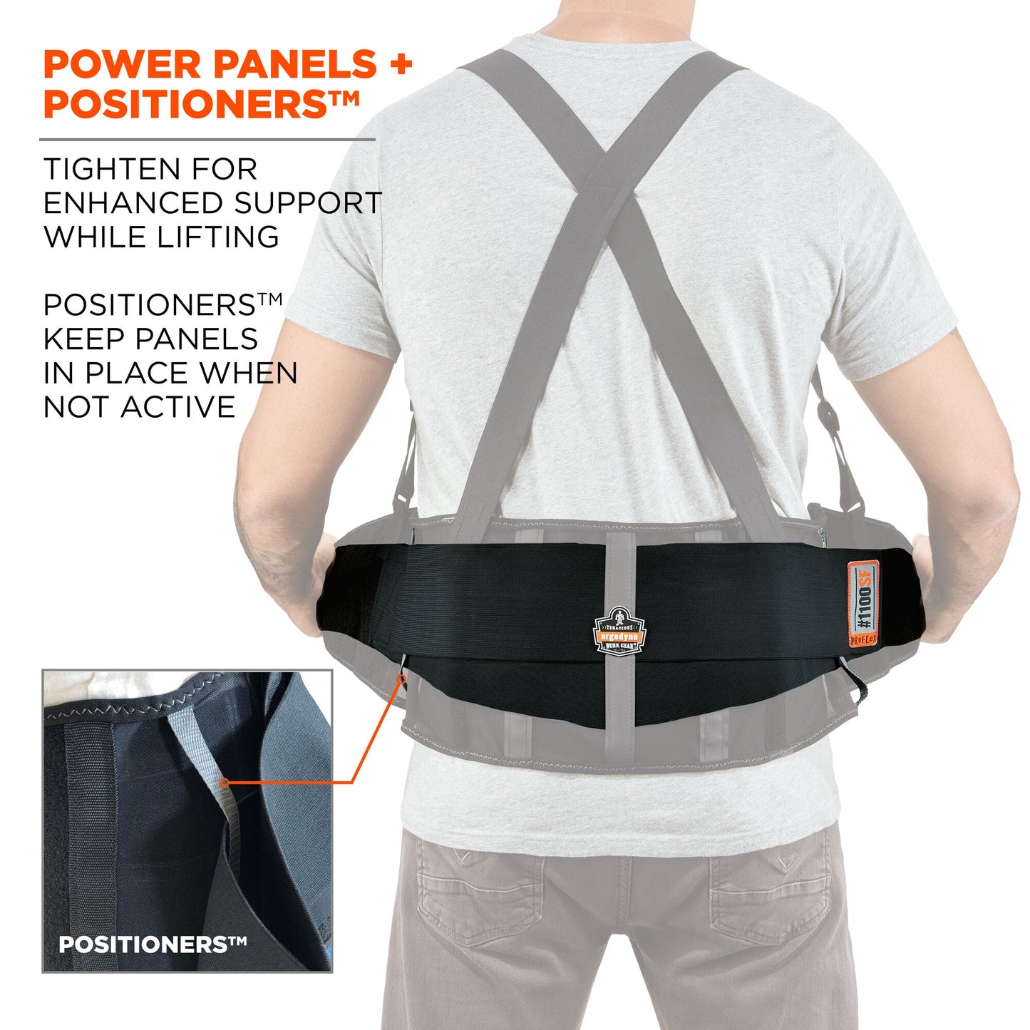 Black Back Supports - Ergodyne - Durable Spandex