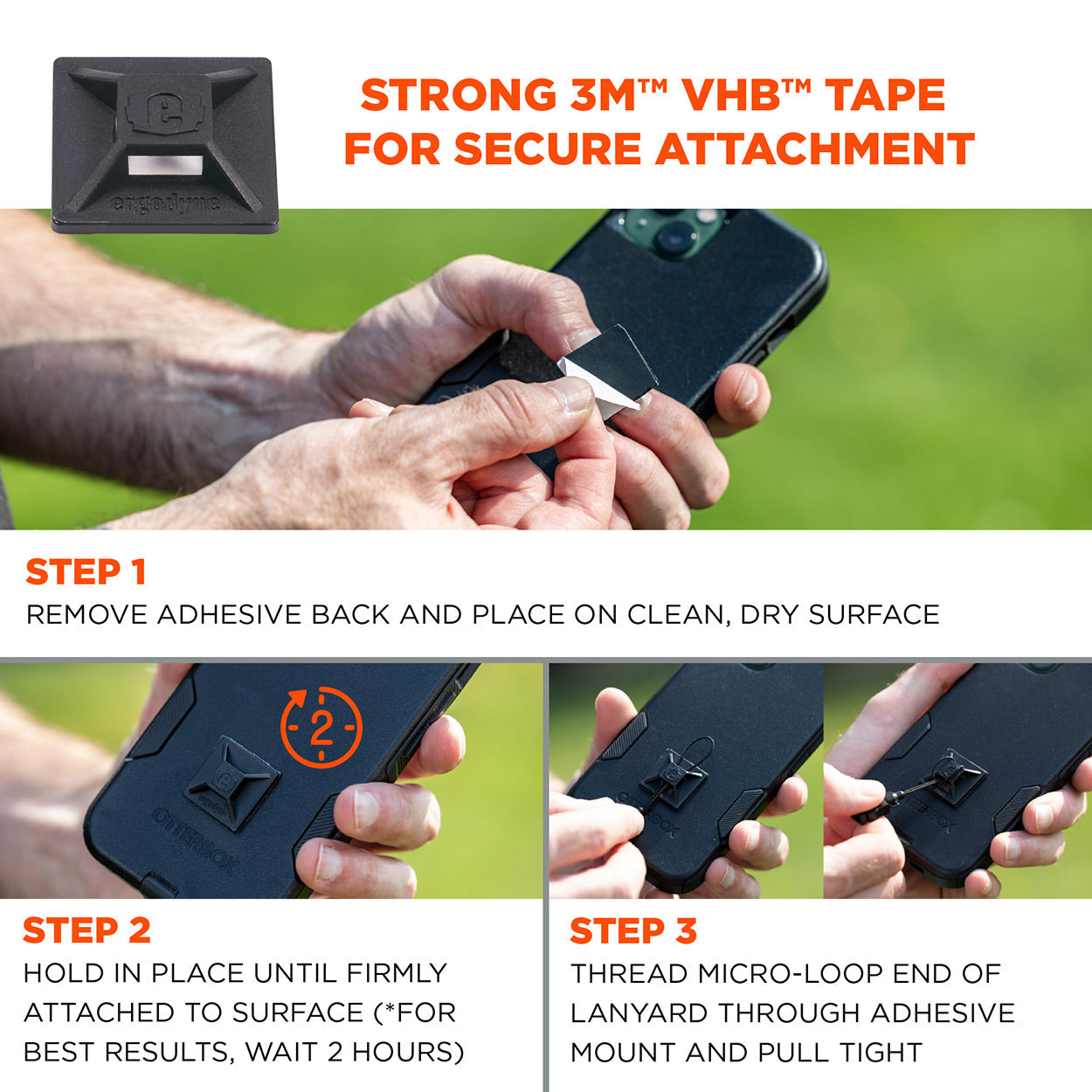 Black Tools | Ergodyne | Mini Adhesive Mount - Ergodyne - Durable Adhesive