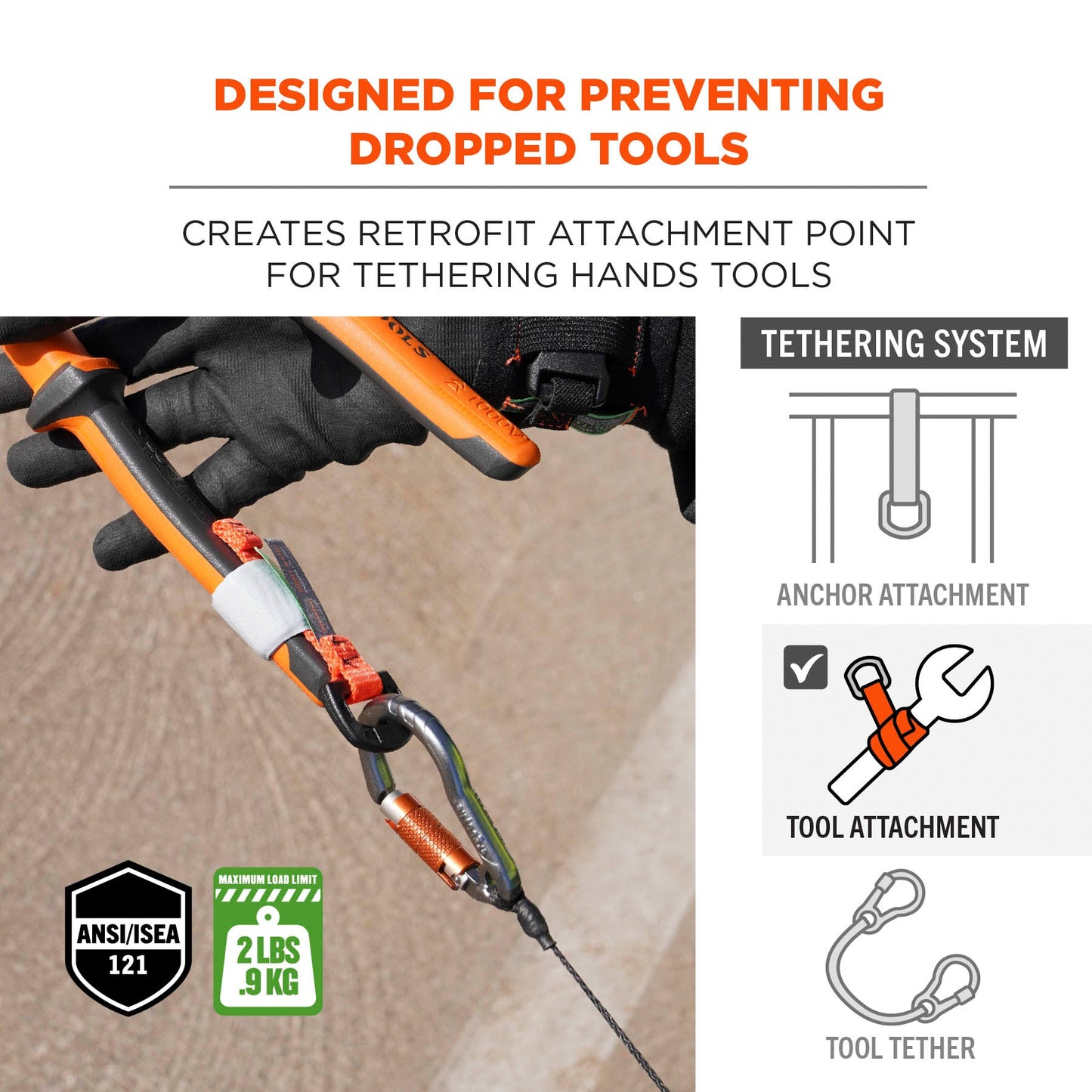 3lbs/1.4kg Tools - Ergodyne - Durable Tool Tether