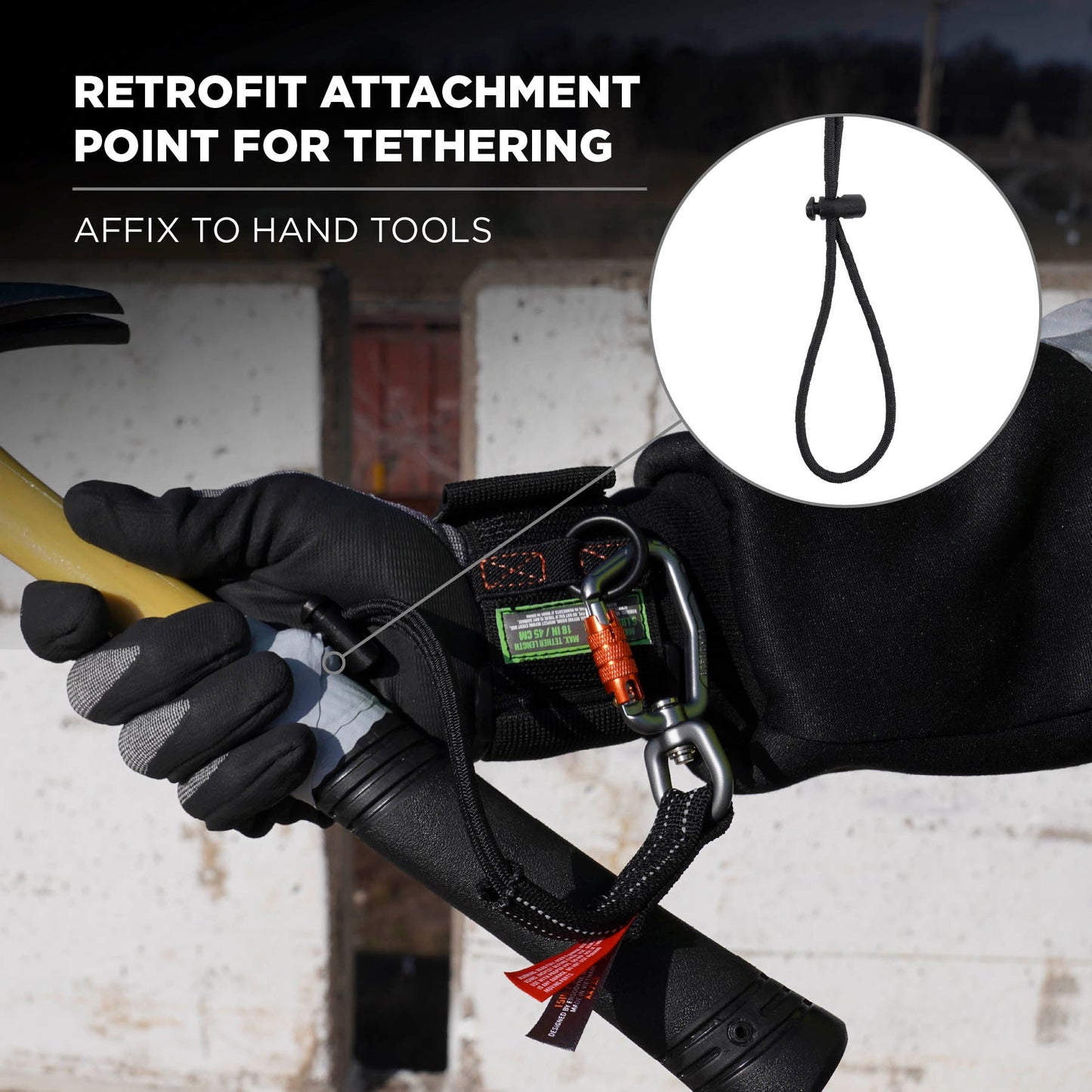 with Carabiner and Cinch Loop Lanyards - Ergodyne - Elastic Tool
