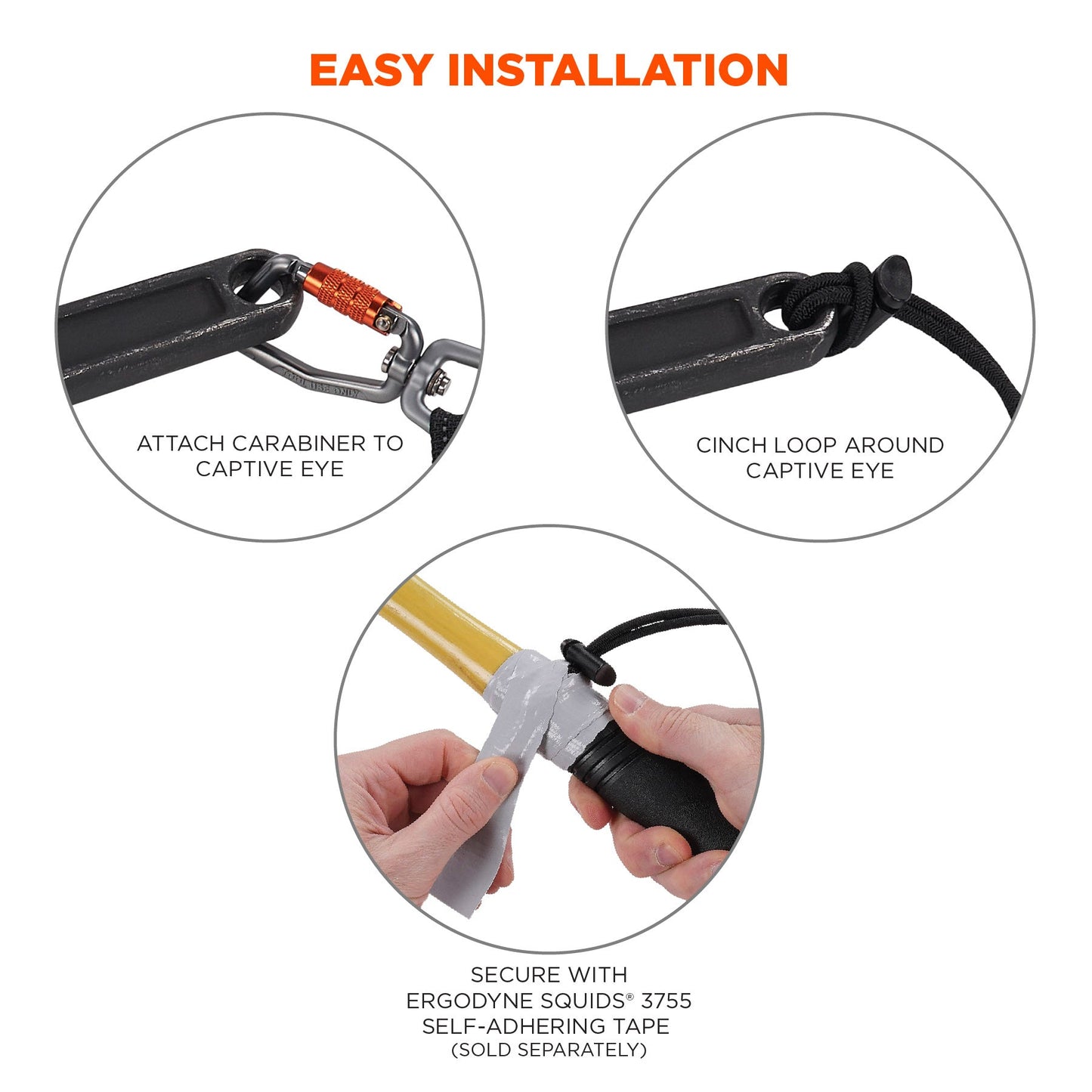 with Carabiner and Cinch Loop Lanyards - Ergodyne - Elastic Tool