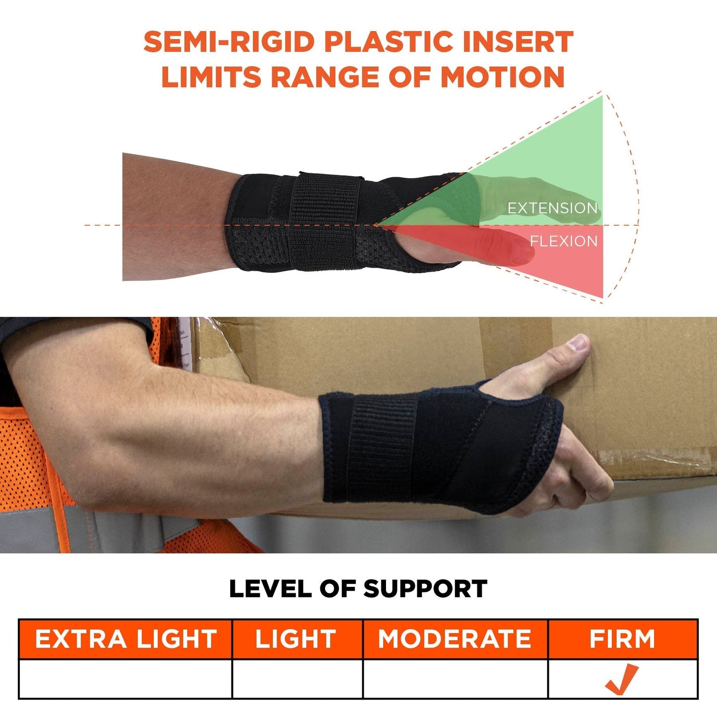 Black Wrist Support - Ergodyne - Comfortable Brace