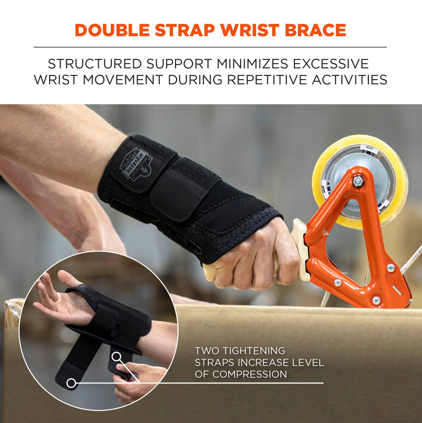 Black Wrist Support - Ergodyne - Comfortable Brace