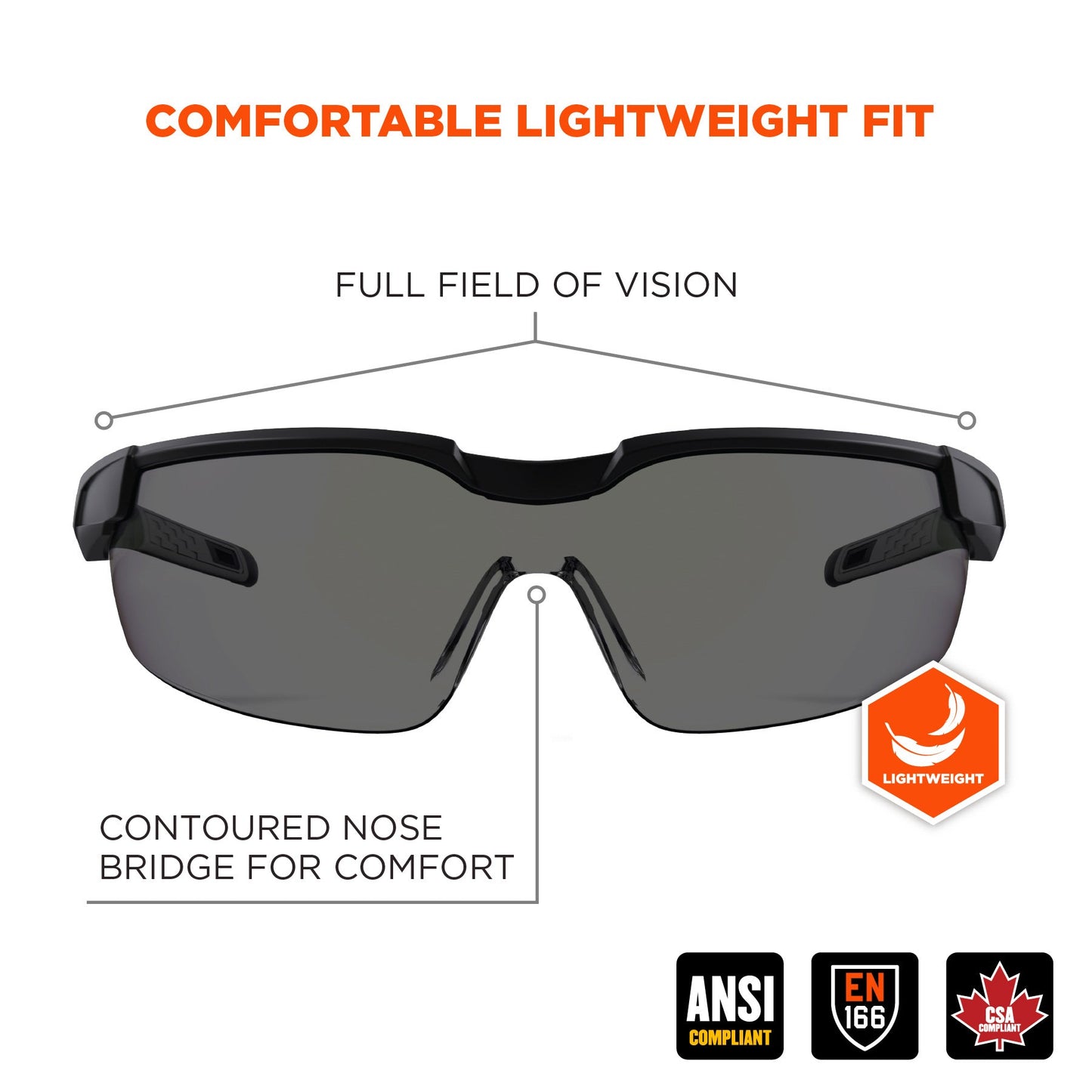 Clear Lens Glasses - Ergodyne - Impact-Resistant Design