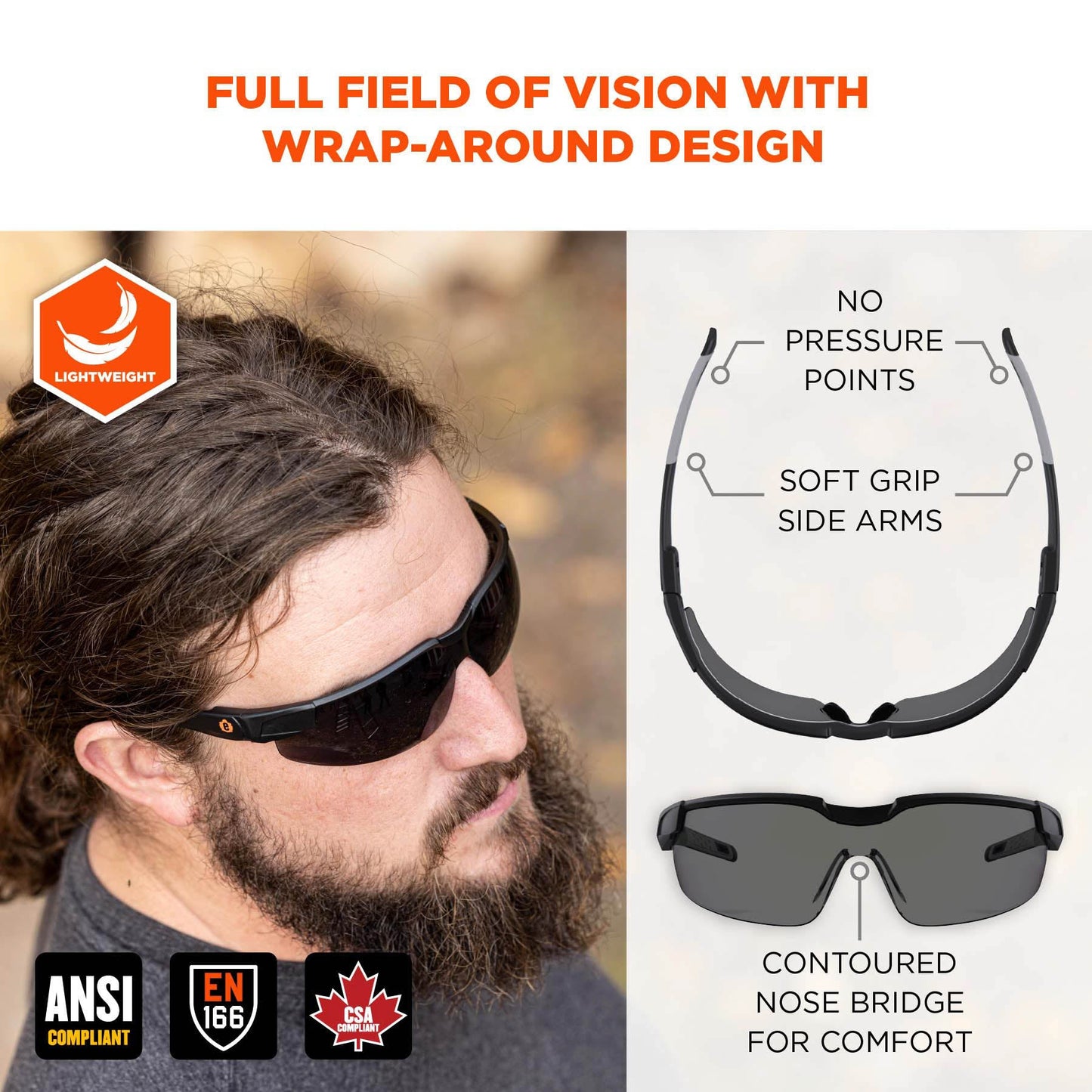 Clear Lens Glasses - Ergodyne - Impact-Resistant Design