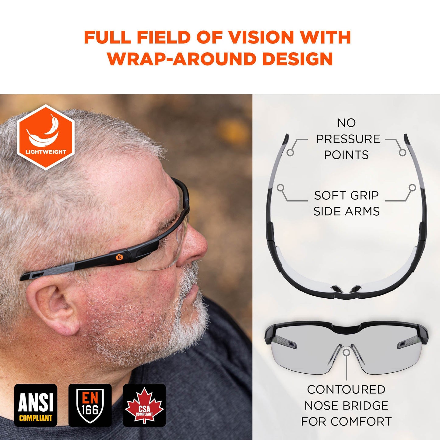 Clear Lens Glasses - Ergodyne - Impact-Resistant Design