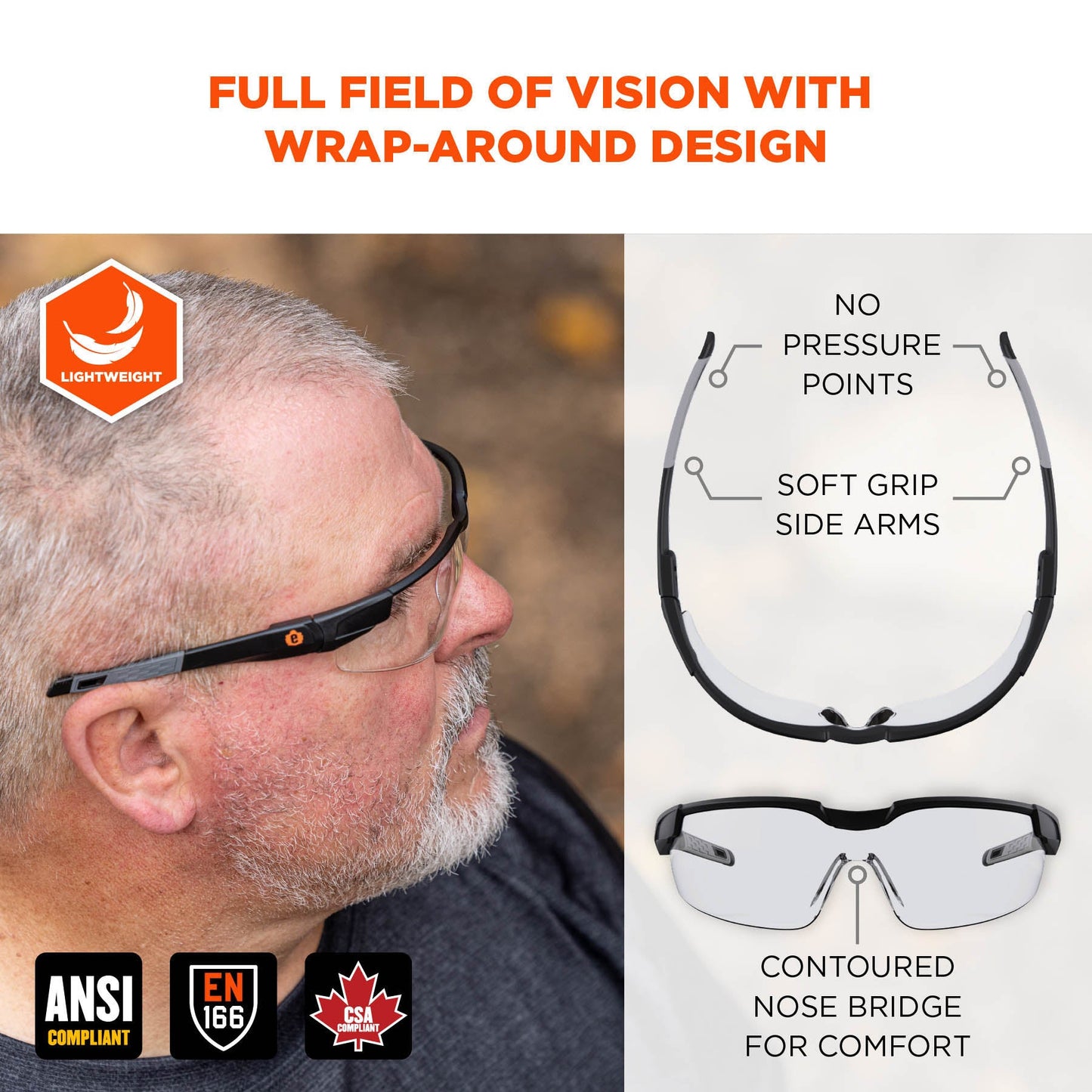 Clear Lens Glasses - Ergodyne - Impact-Resistant Design