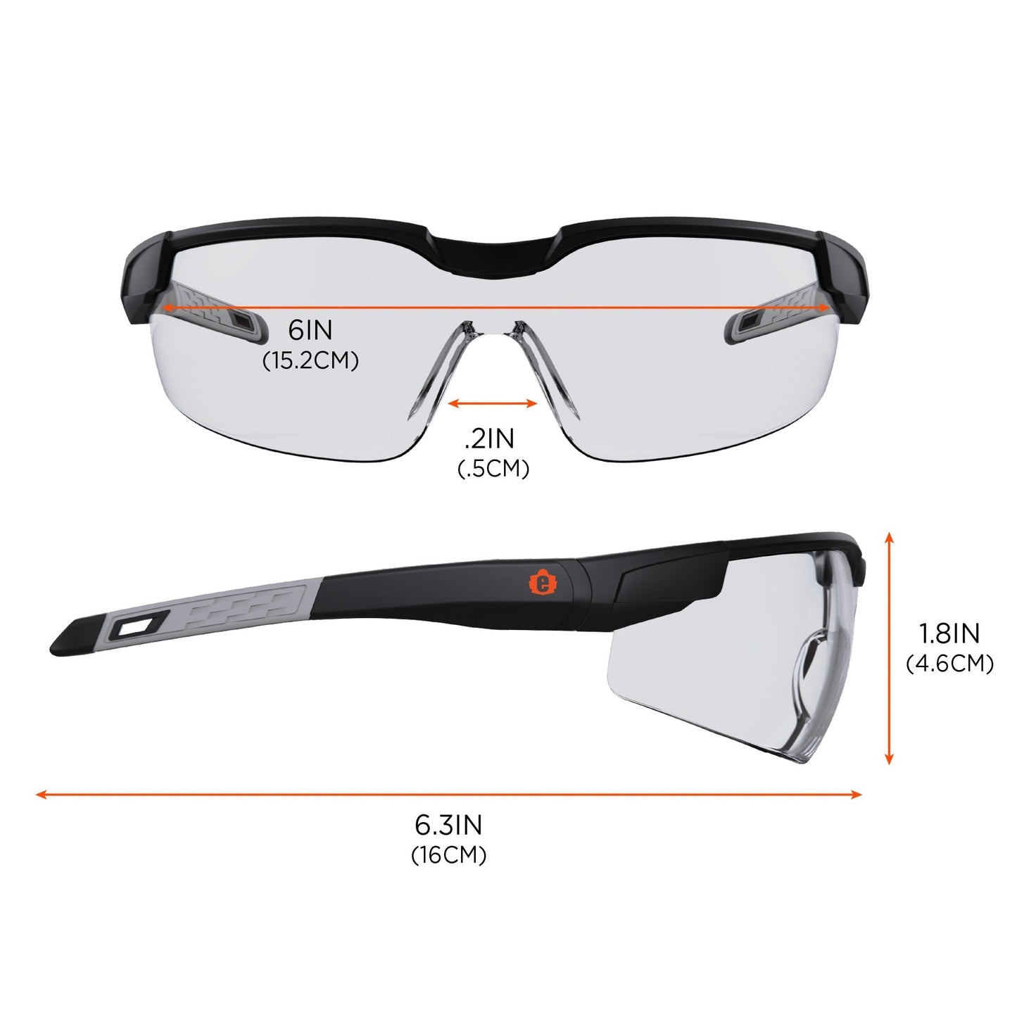 Clear Lens Glasses - Ergodyne - Impact-Resistant Design
