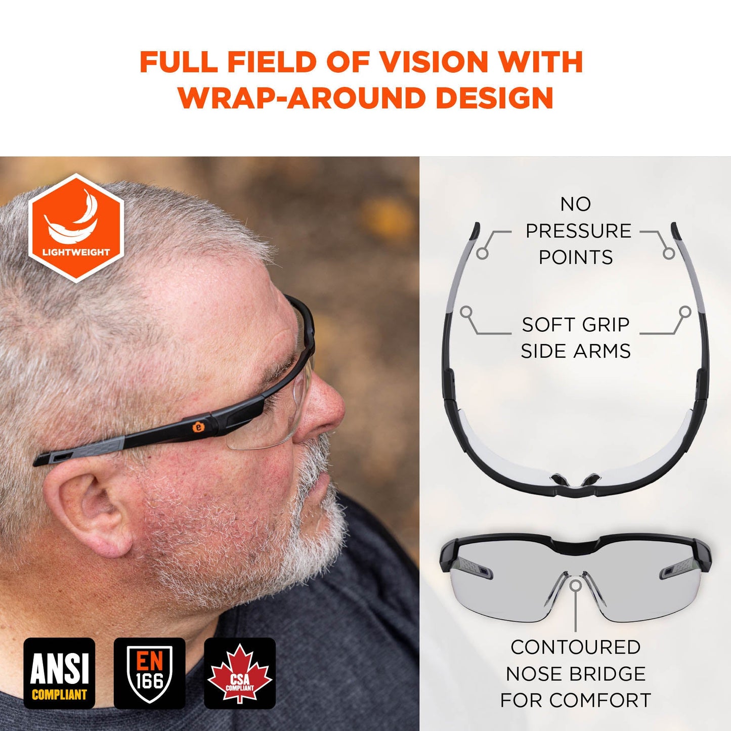 Clear Lens Glasses - Ergodyne - Impact-Resistant Design