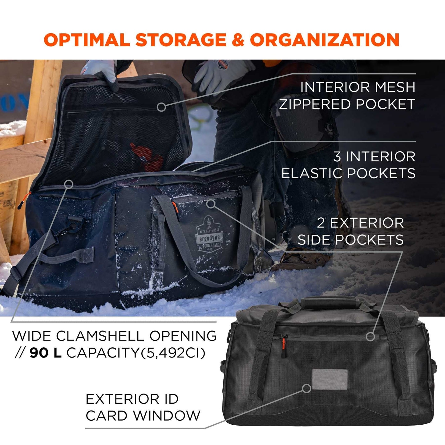 Medium Duffel Bags - Ergodyne - Water-Resistant Design