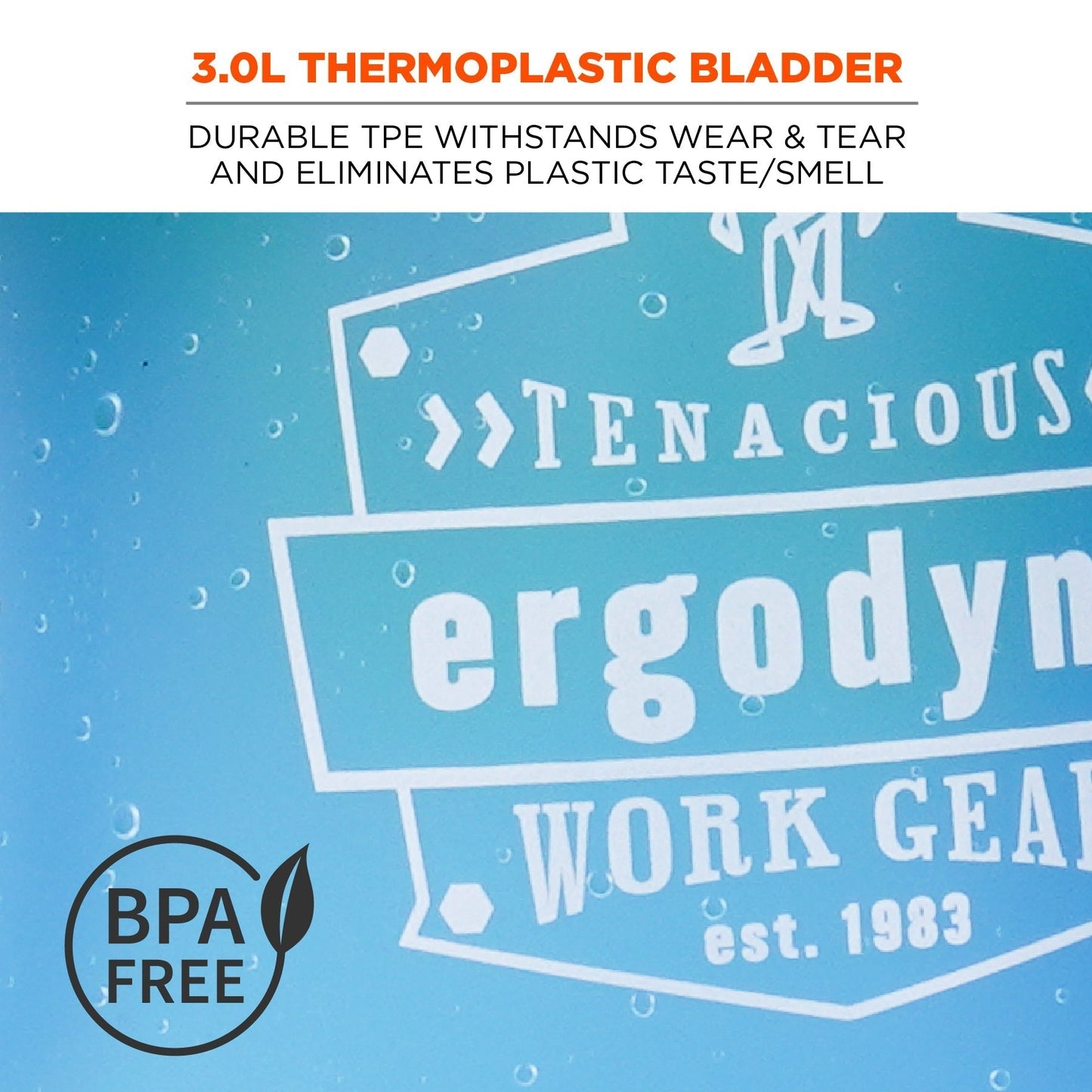 Blue Hydration Packs - Ergodyne - TPE Bladder Design