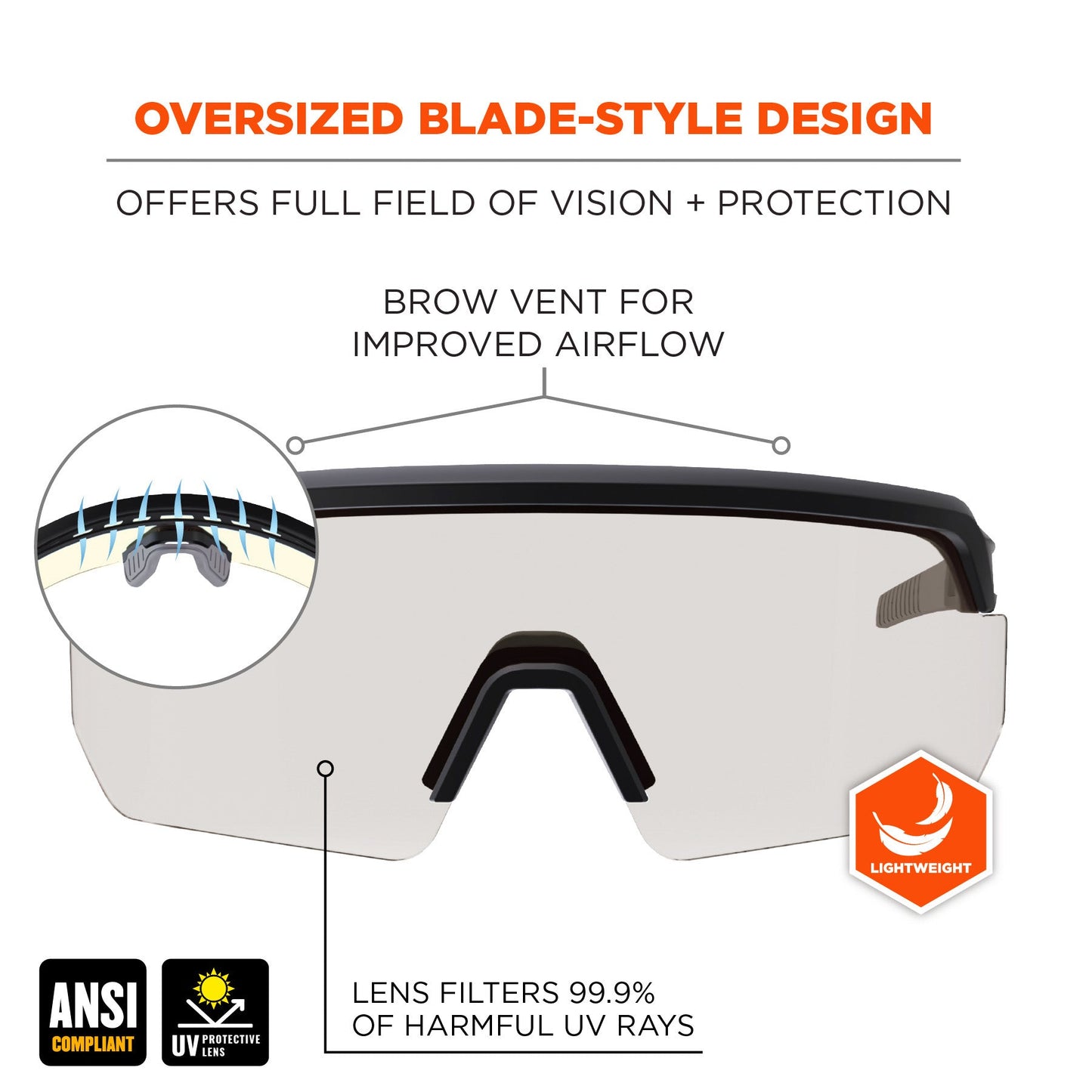 Clear Lens Glasses - Ergodyne - Impact-Resistant Style