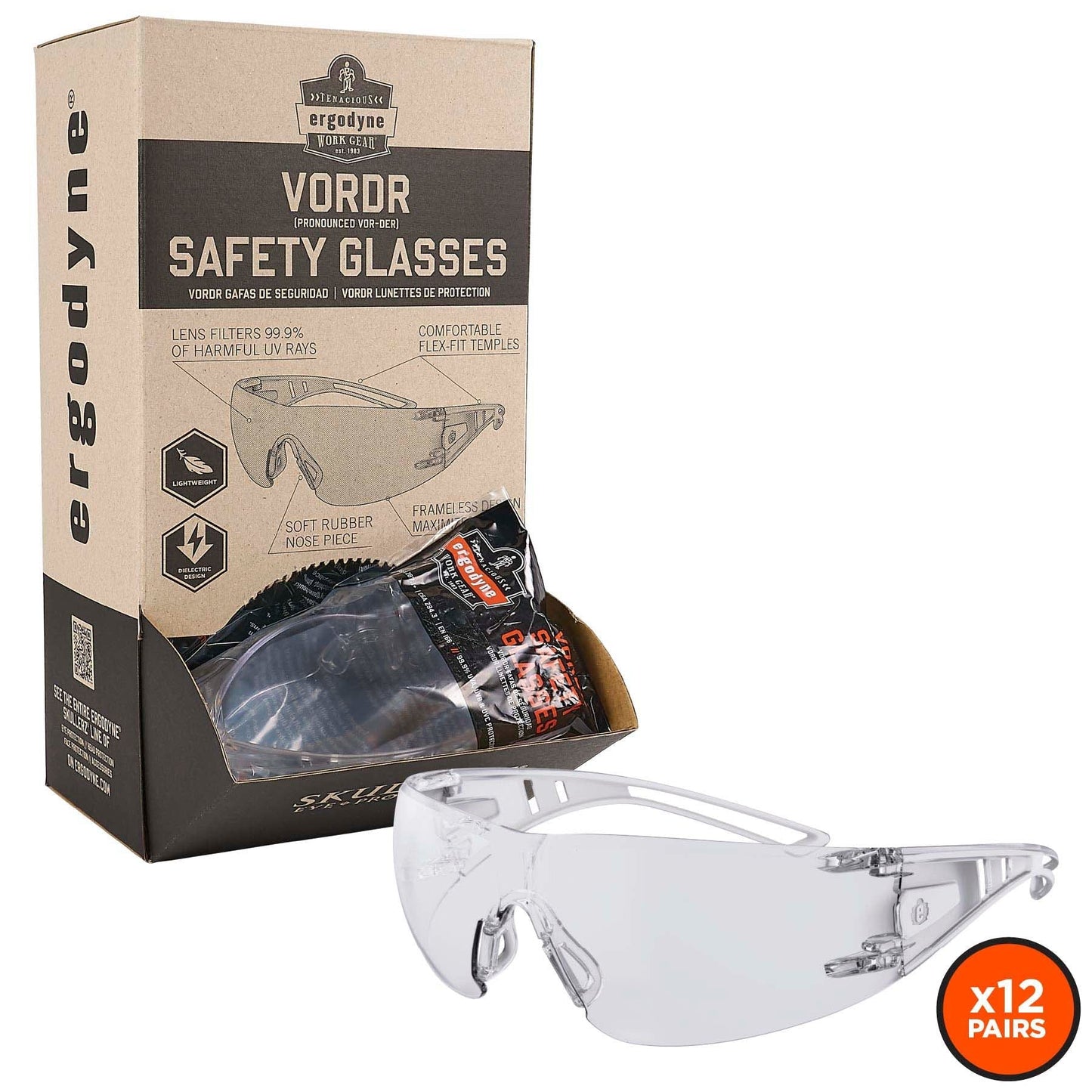 Glasses | Ergodyne | Skullerz Vordr Safety - Ergodyne - Impact Resistant