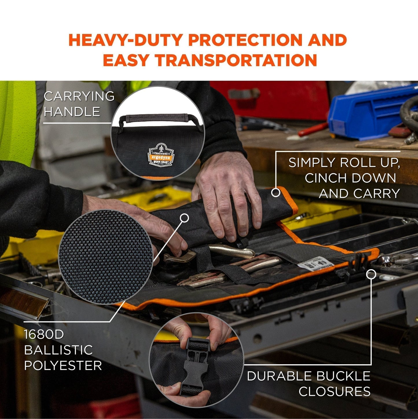 Black Tool Roll-Ups - Ergodyne - Durable Polyester