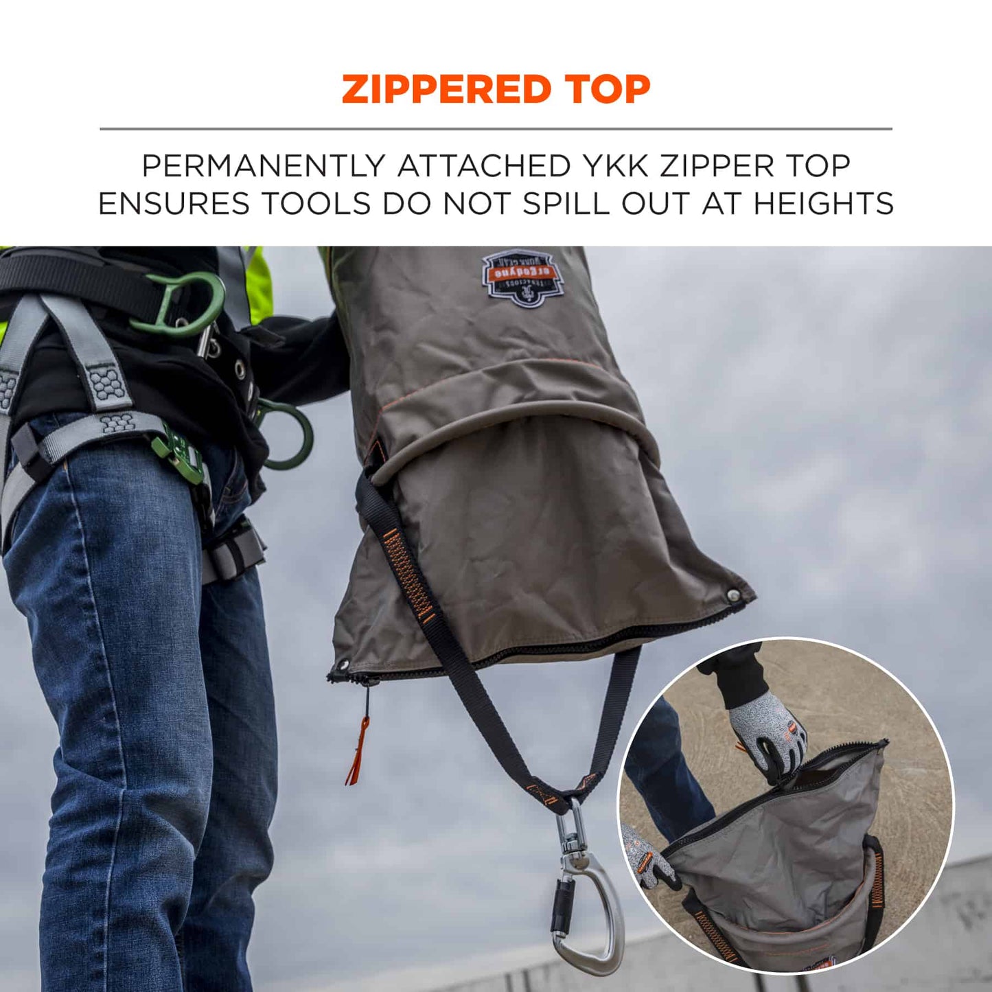 Gray Hoist Bucket - Ergodyne - Durable Nylon Design