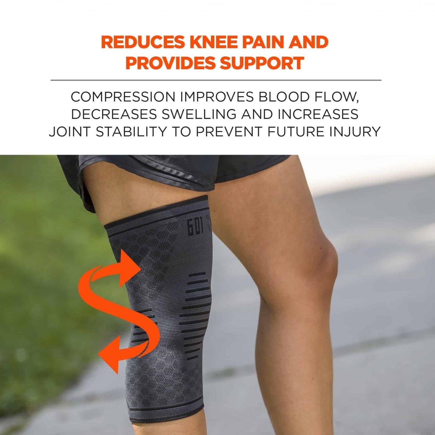 Black Knee Sleeves - Ergodyne - Compression Support
