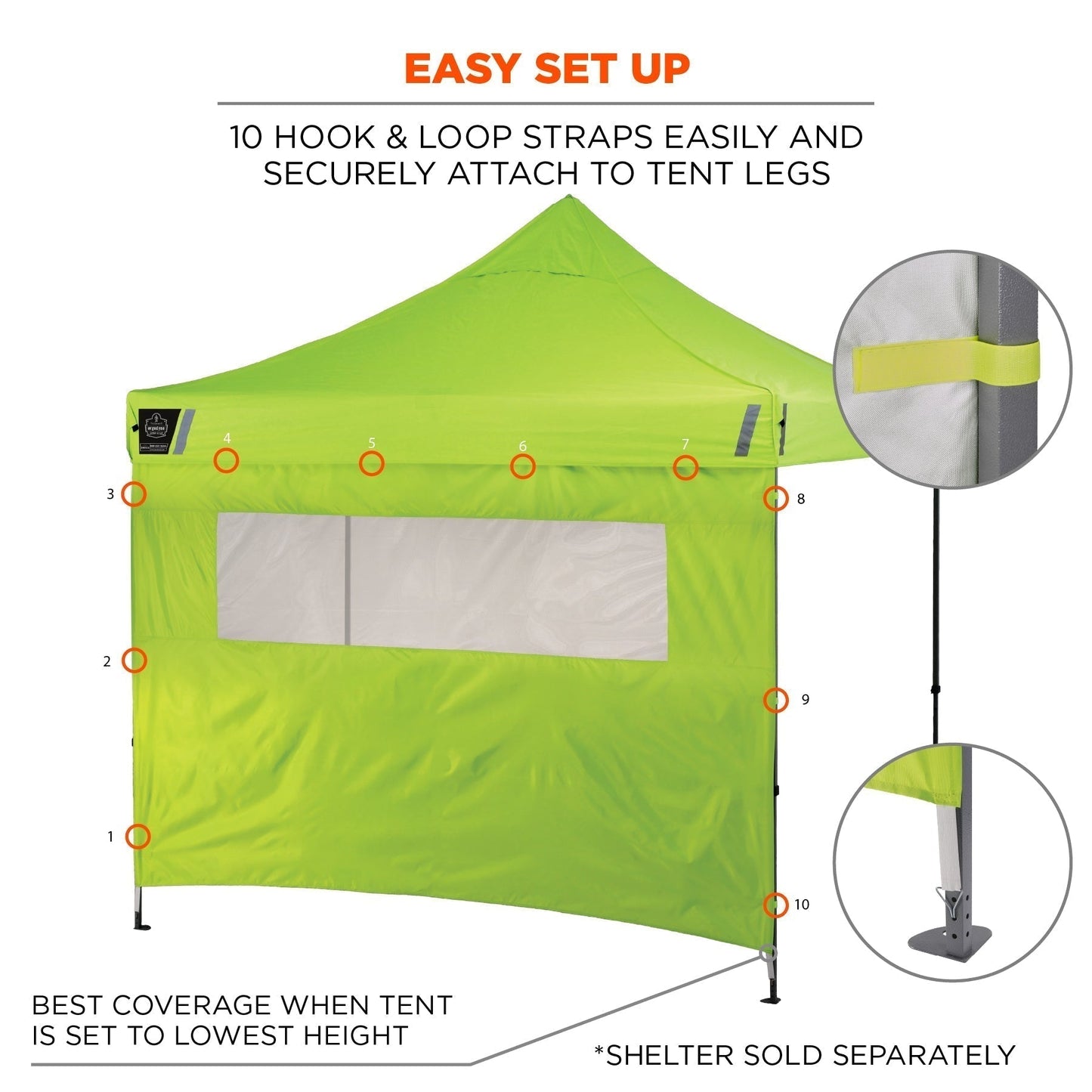 Blue Work Tents - Ergodyne - Heavy-Duty Sidewall