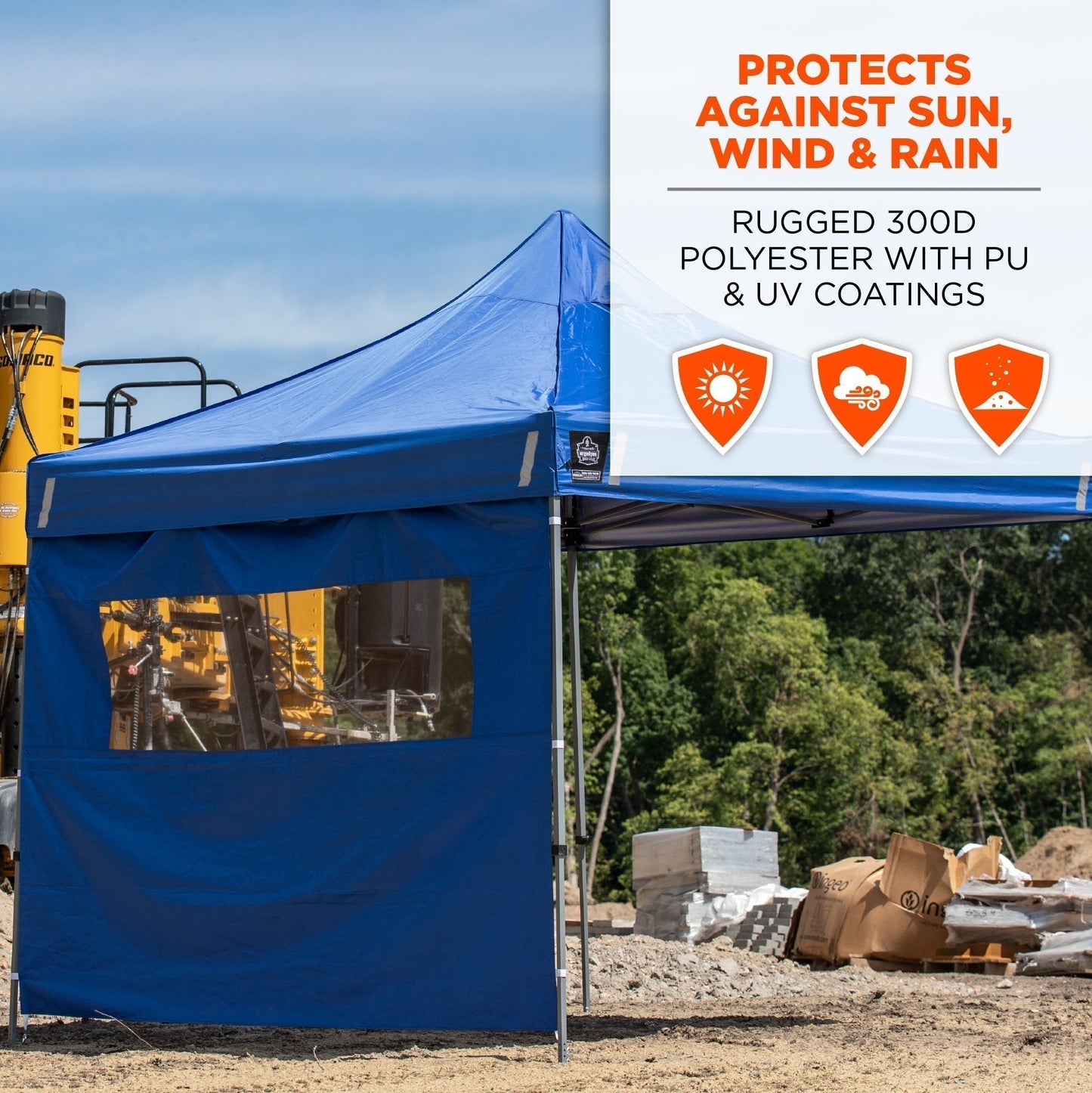 Blue Work Tents - Ergodyne - Heavy-Duty Sidewall