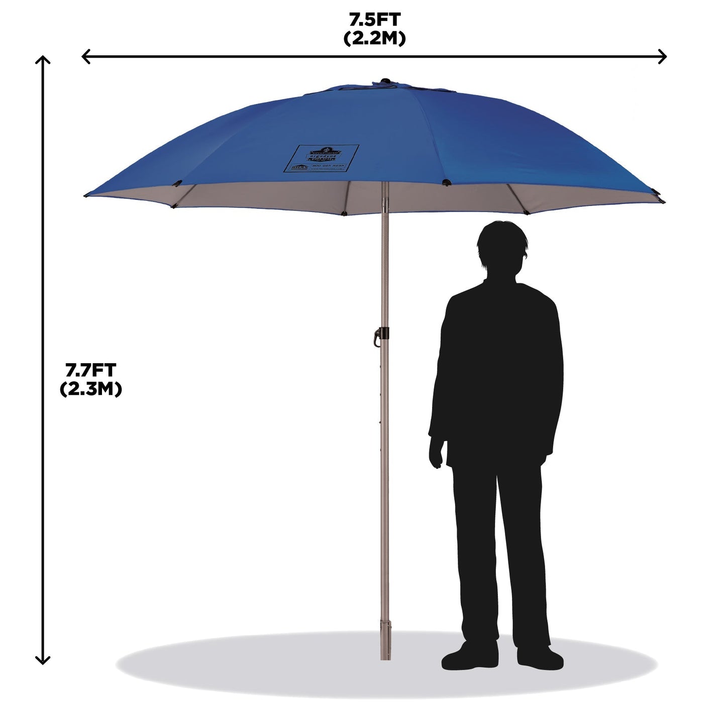 Blue Work Umbrella - Ergodyne - Lightweight Canopy