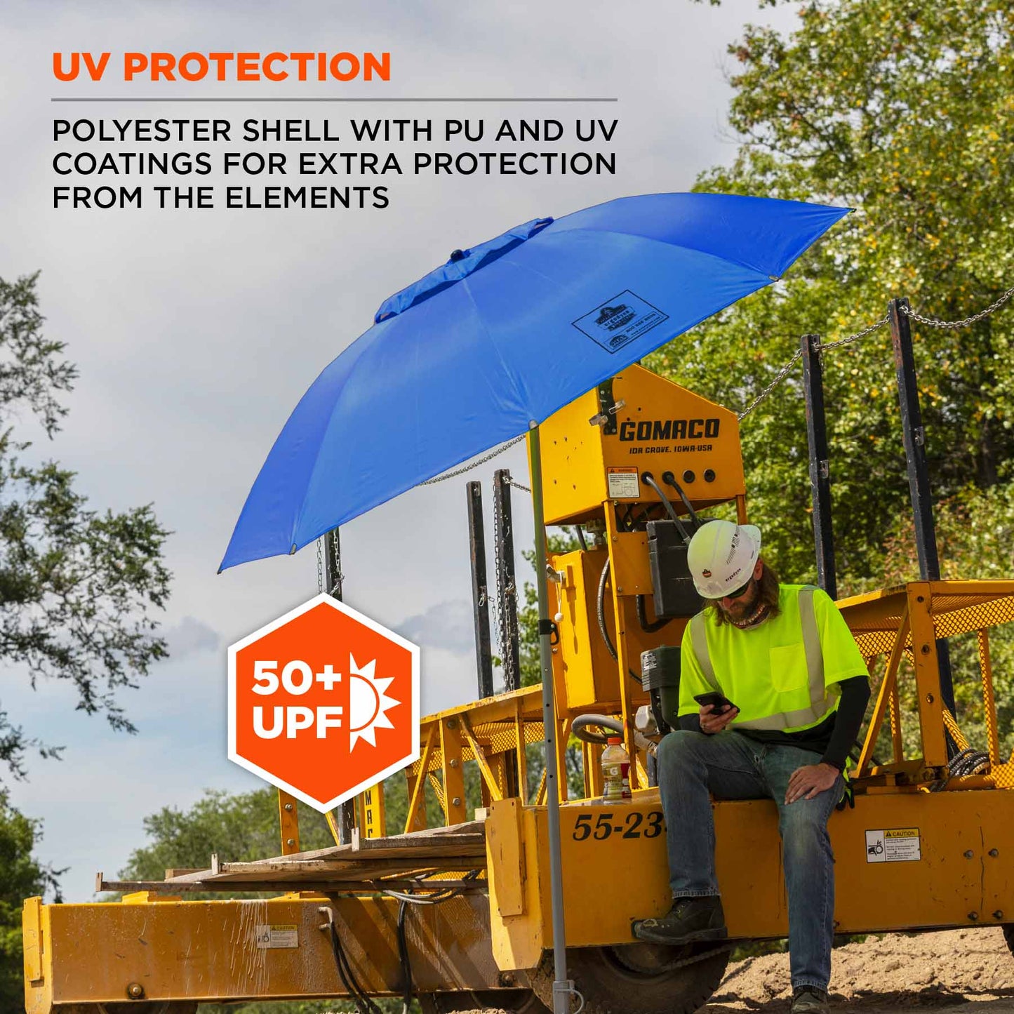 Blue Work Umbrella - Ergodyne - Lightweight Canopy