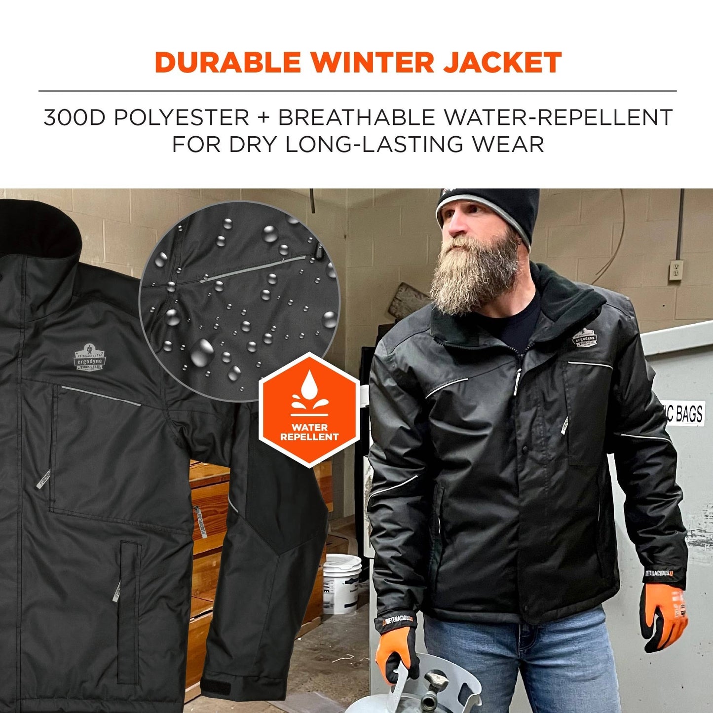 Black Winter Jacket - Ergodyne - Insulated Comfort
