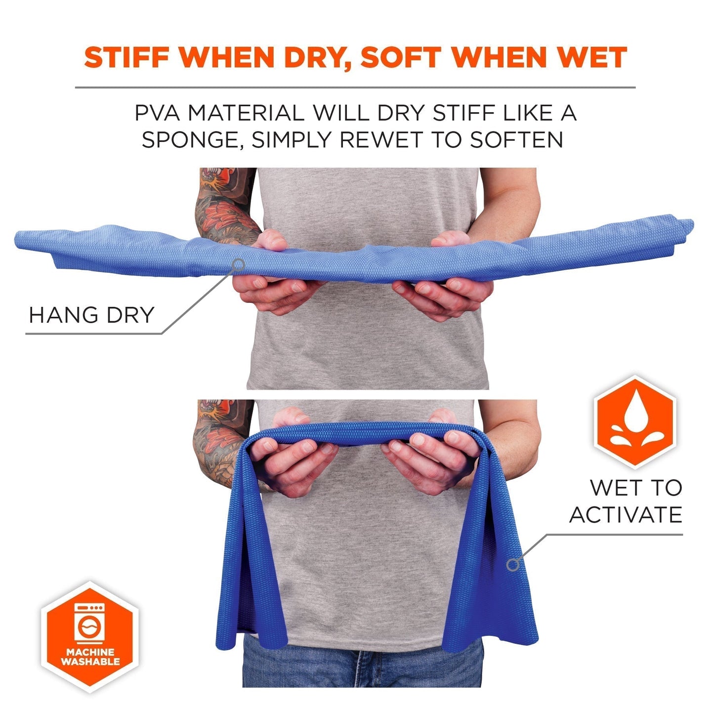 Blue Cooling Towels - Ergodyne - PVA Material