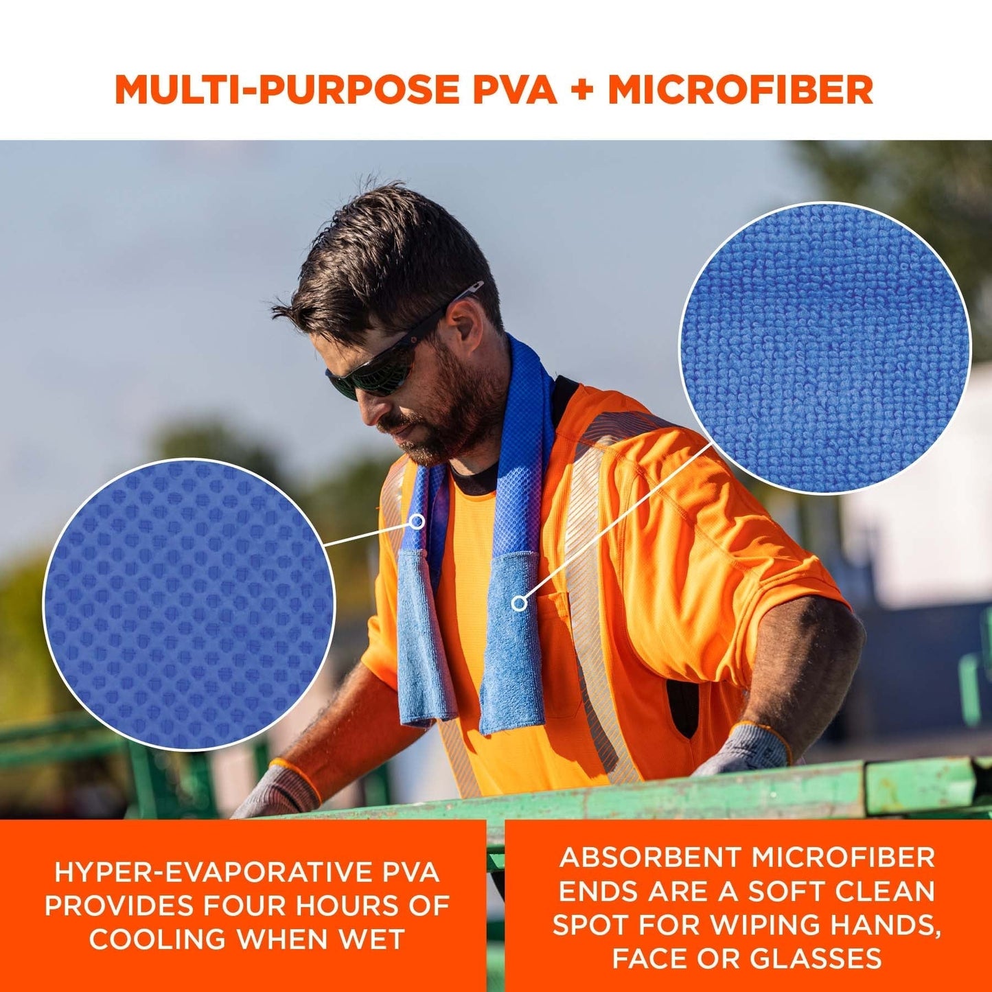 PVA Microfiber Cooling Towel - Ergodyne - Soft Absorbent