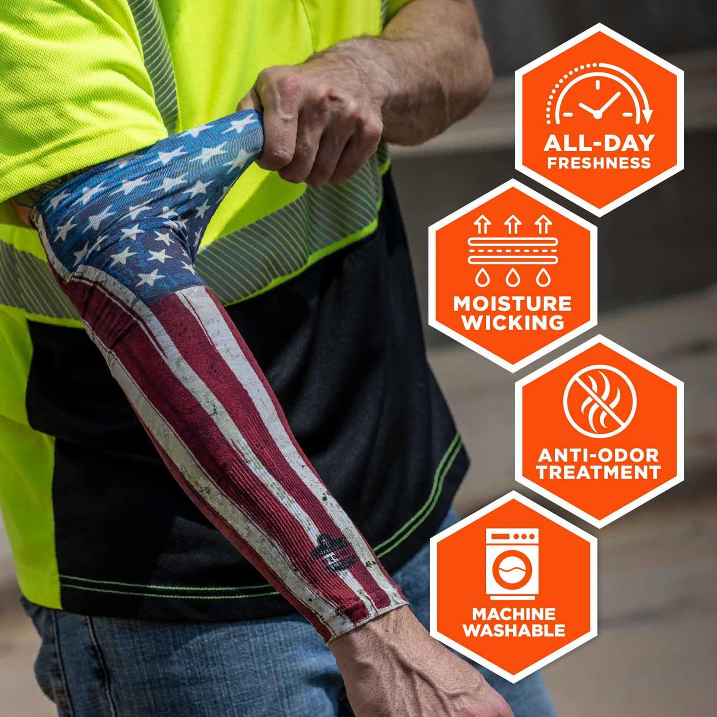 American Flag Sleeves - Ergodyne - Moisture-Wicking