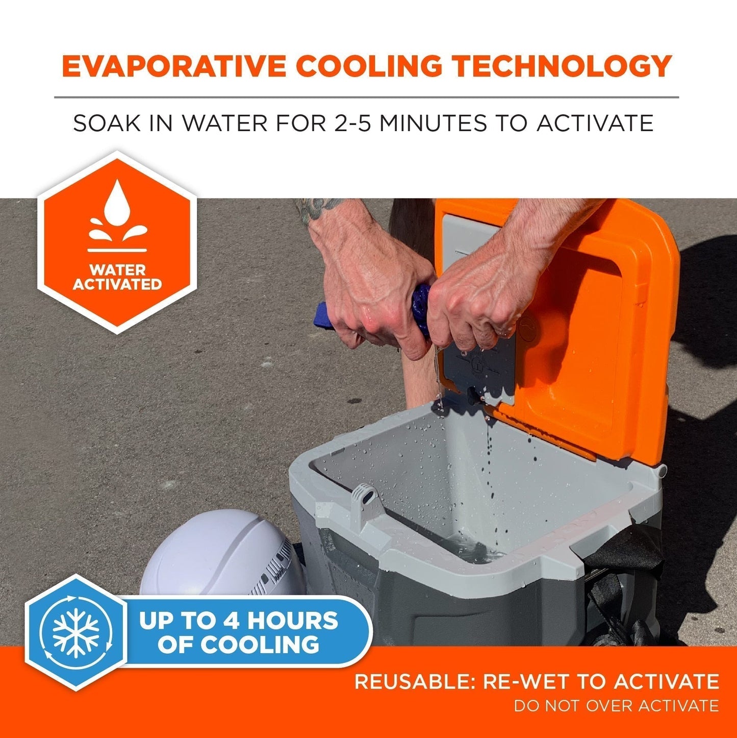 Blue Cooling Hard Hat Pad - Ergodyne - Evaporative Fabric