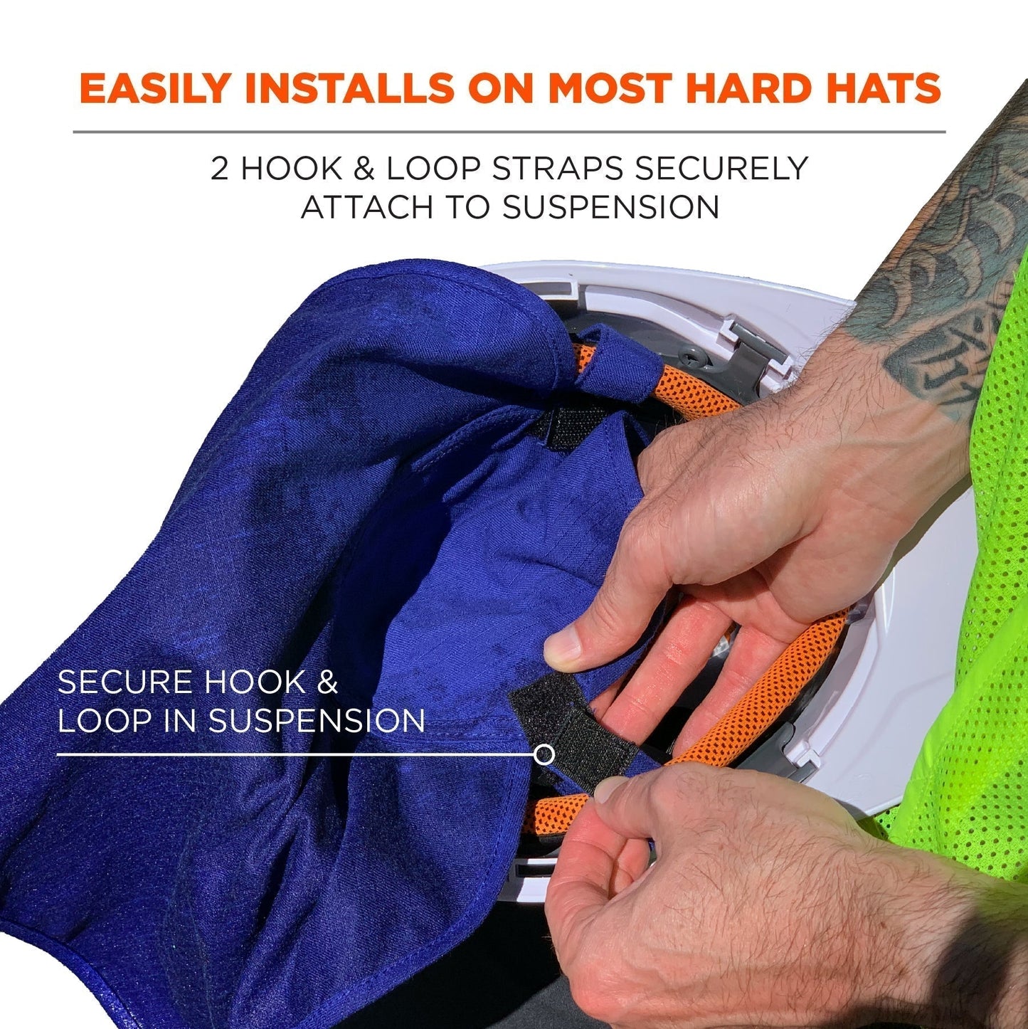 Blue Cooling Hard Hat Pad - Ergodyne - Evaporative Fabric